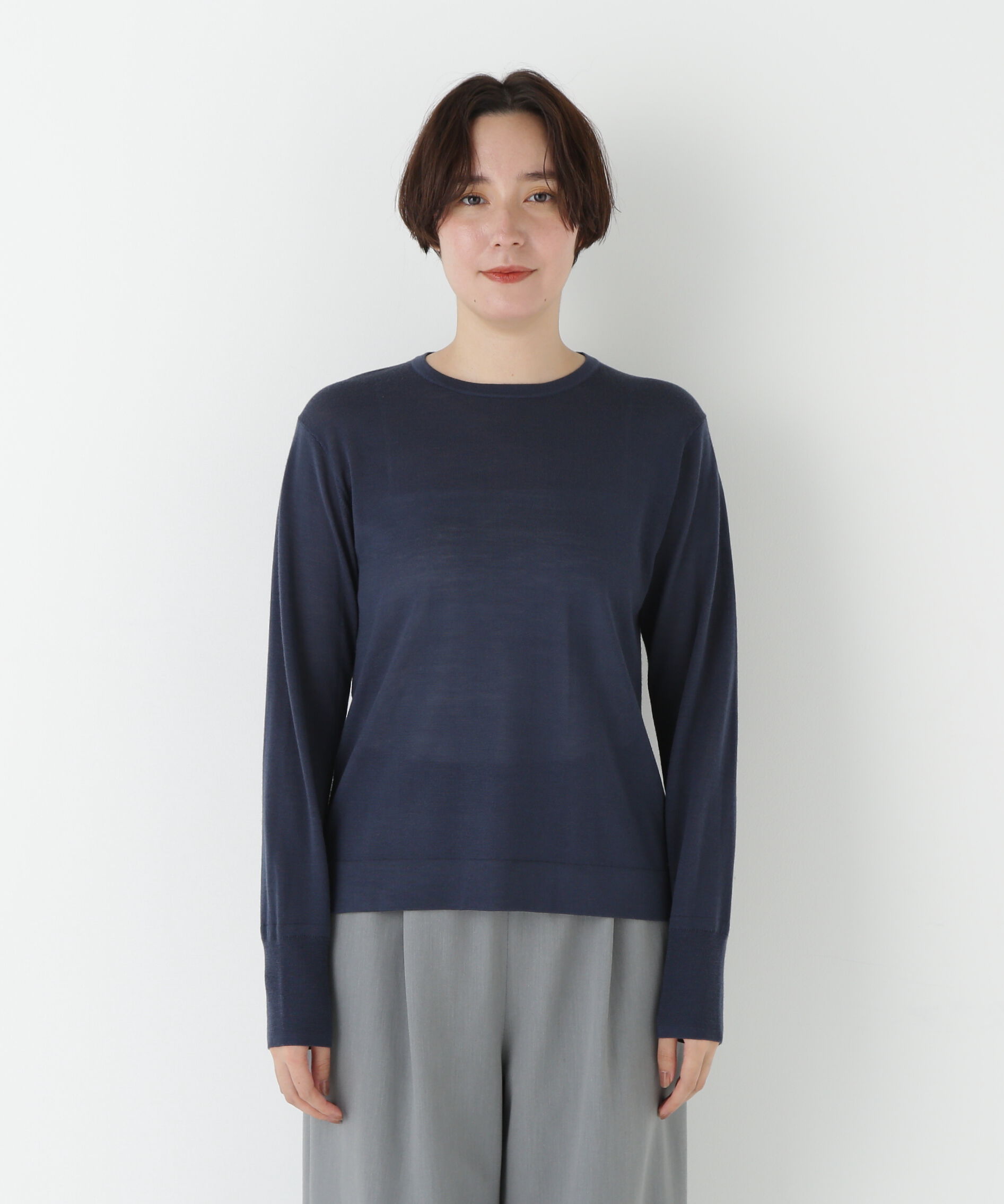  「◆クリアウールクルーネックニット」|ニット・セーター|