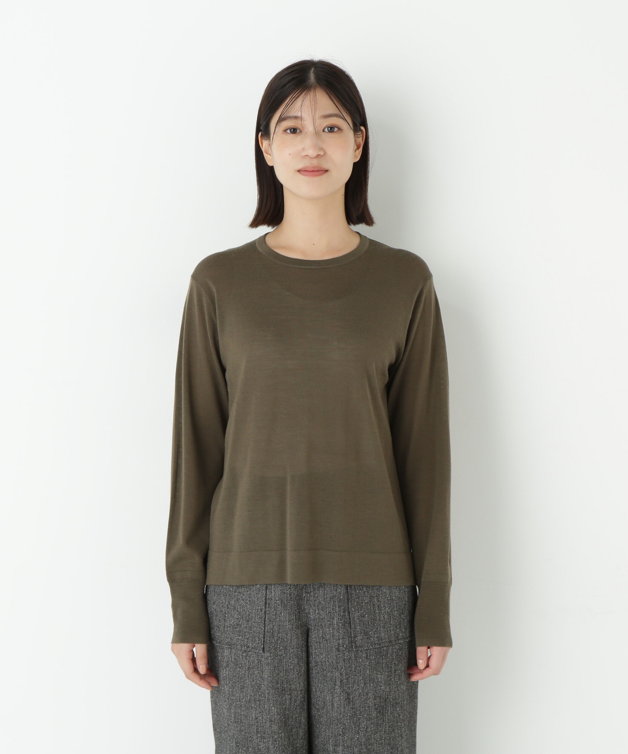  「◆クリアウールクルーネックニット」|ニット・セーター|