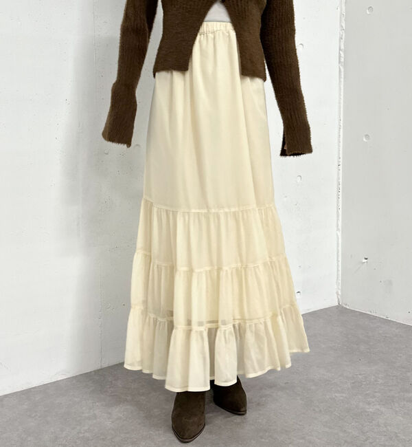 archives「シャイニーティアードスカート」|スカート|IVORY
