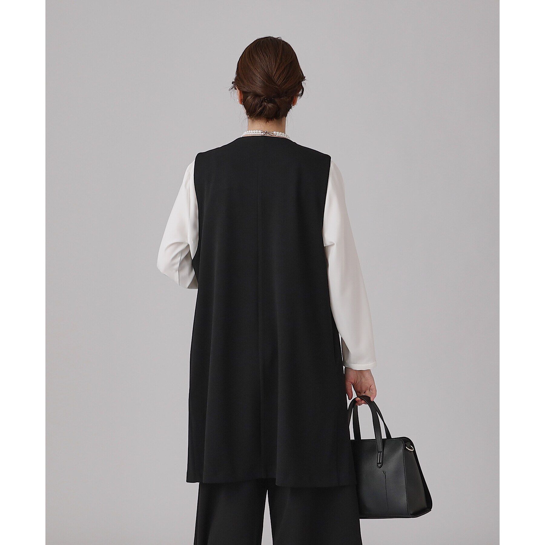 SHOO･LA･RUE「【通勤／デイリー／セットアップ可】マルチに使える カットジョーゼット ジレ」|ベスト・ジレ|