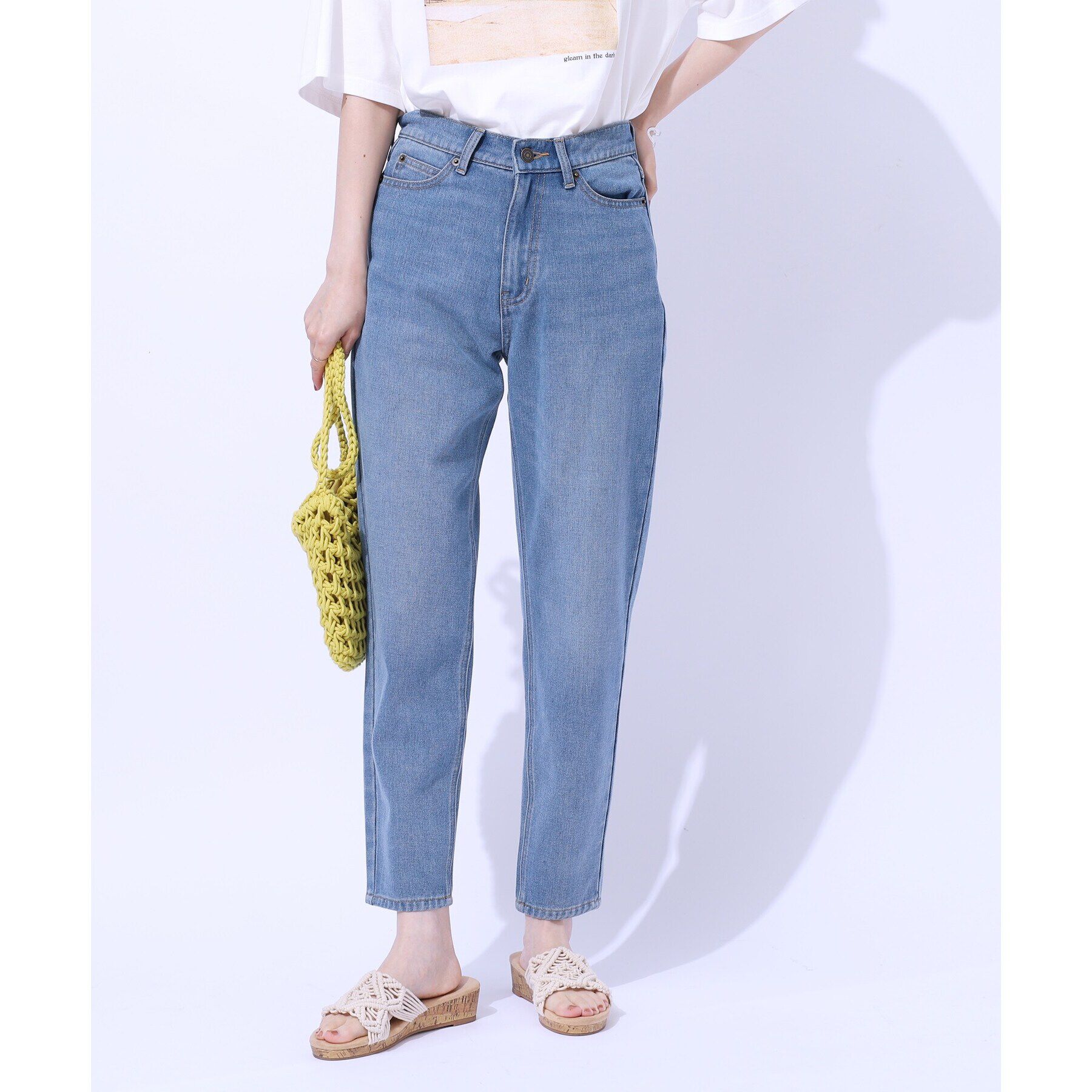 SHOO･LA･RUE「【SS-3L/美脚シルエット】いつでも頼れる デニムテーパードパンツ」|デニム|