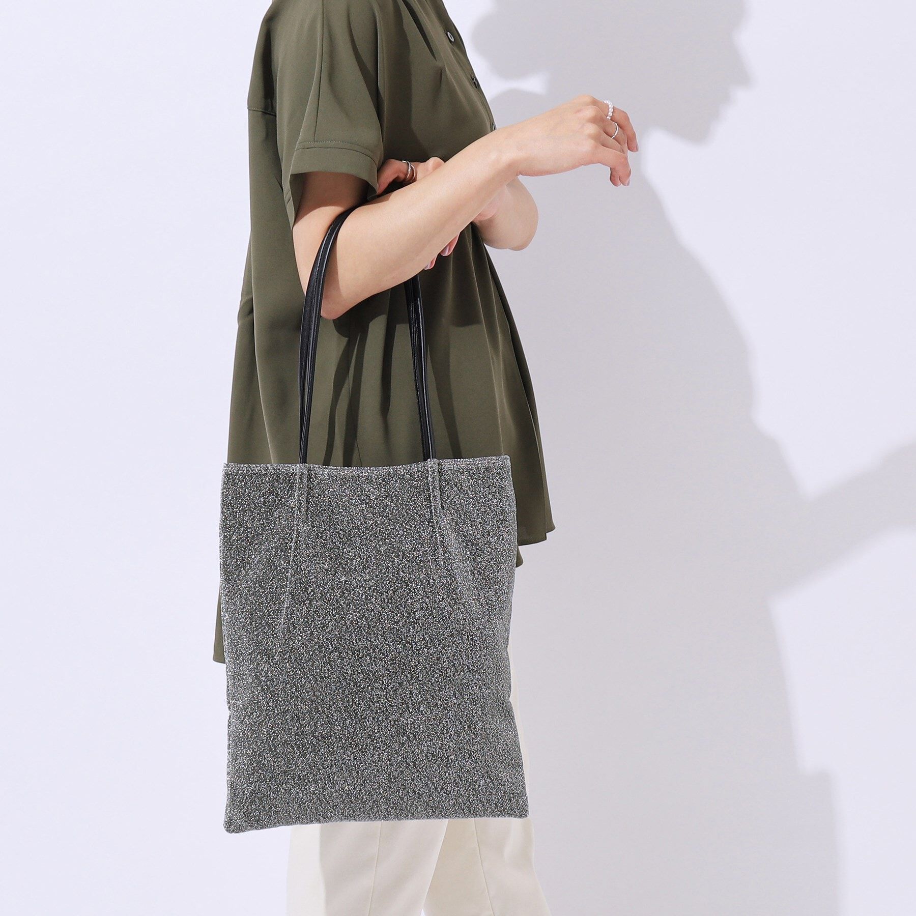 SHOO･LA･RUE「【A4】細ハンドルラメトートバッグ」|トートバッグ|