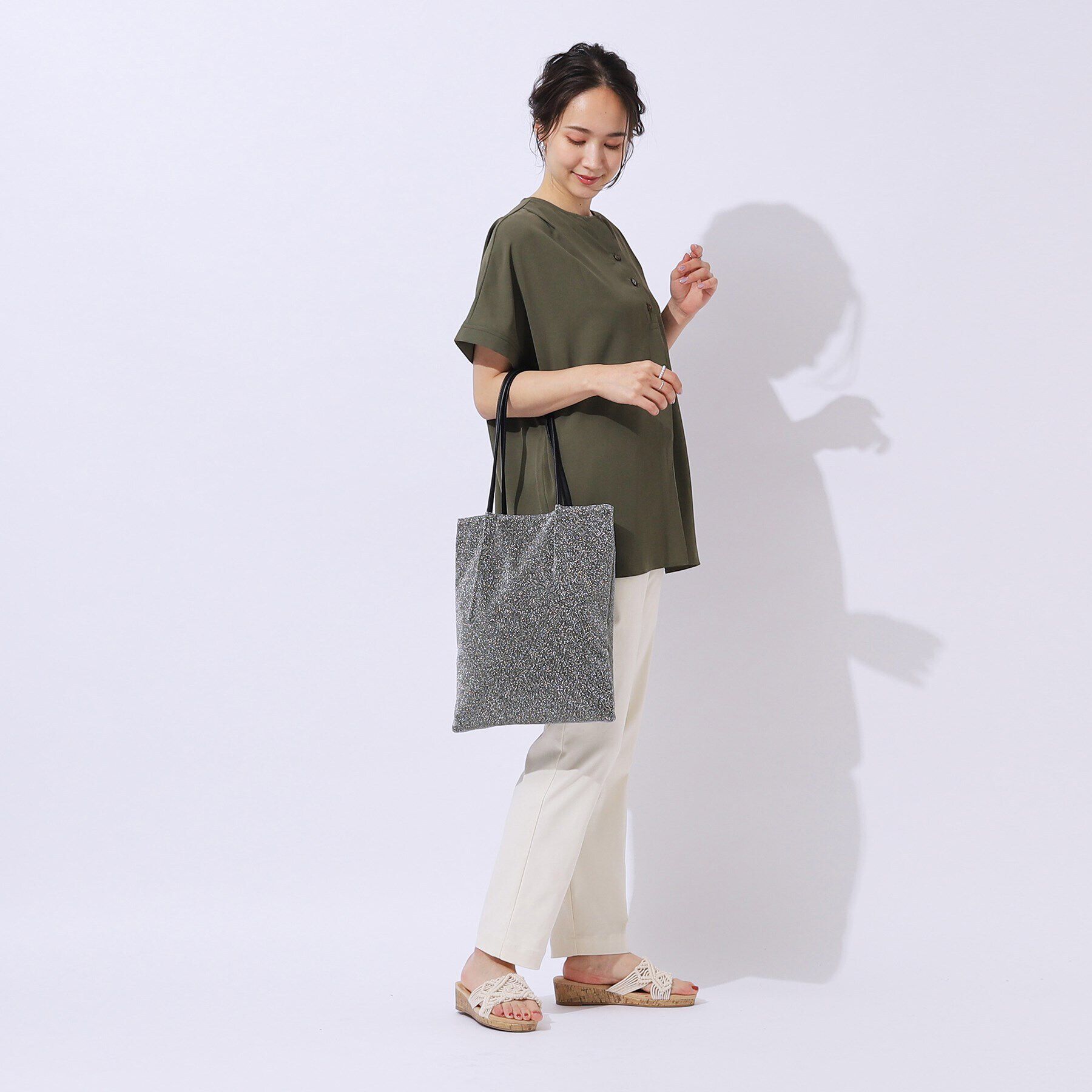 SHOO･LA･RUE「【A4】細ハンドルラメトートバッグ」|トートバッグ|