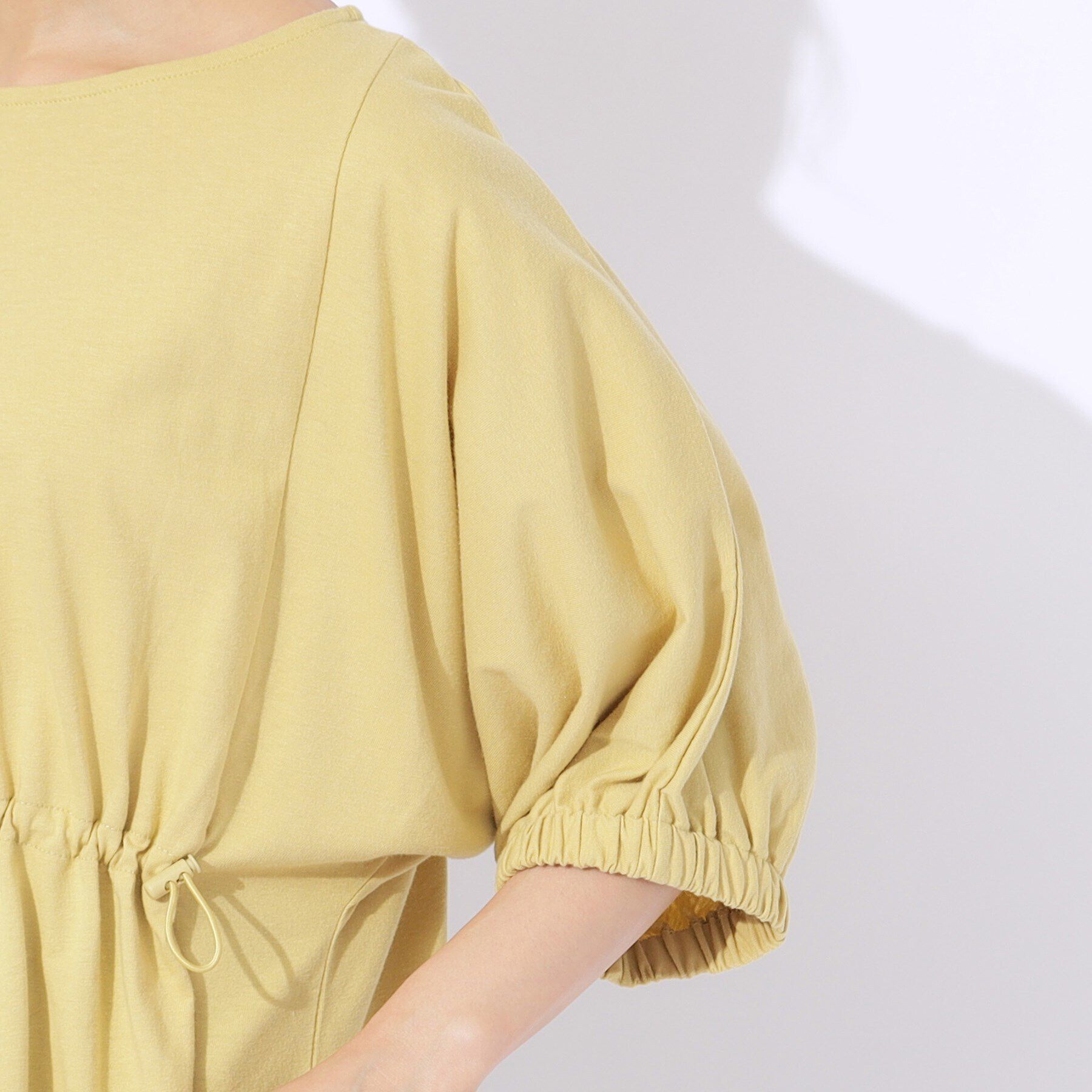 SHOO･LA･RUE「【洗える】ウエスト調節可能 ドロスト5分袖トップス」|Tシャツ・カットソー|