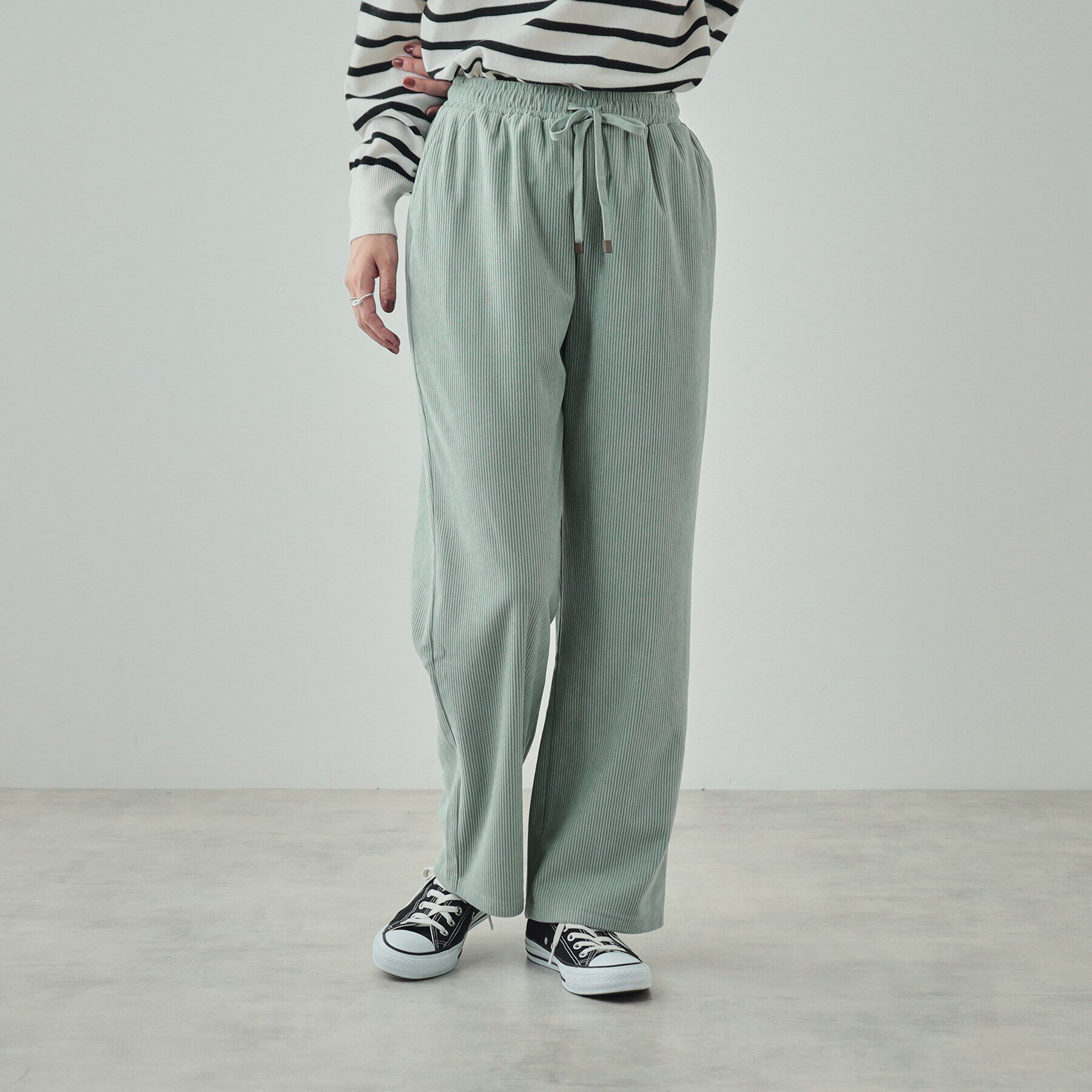 SHOO･LA･RUE「【高レビュー/洗える/SS-3L】きれいめカジュアルに あったか裏起毛 コーデュロイイージーワイドパ」|その他|