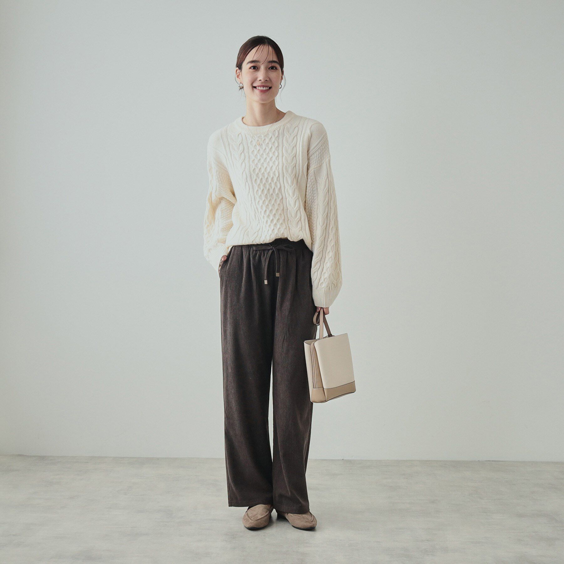 SHOO･LA･RUE「【高レビュー/洗える/SS-3L】きれいめカジュアルに あったか裏起毛 コーデュロイイージーワイドパ」|その他|