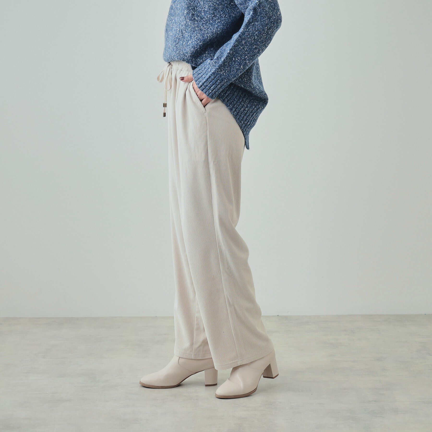 SHOO･LA･RUE「【高レビュー/洗える/SS-3L】きれいめカジュアルに あったか裏起毛 コーデュロイイージーワイドパ」|その他|