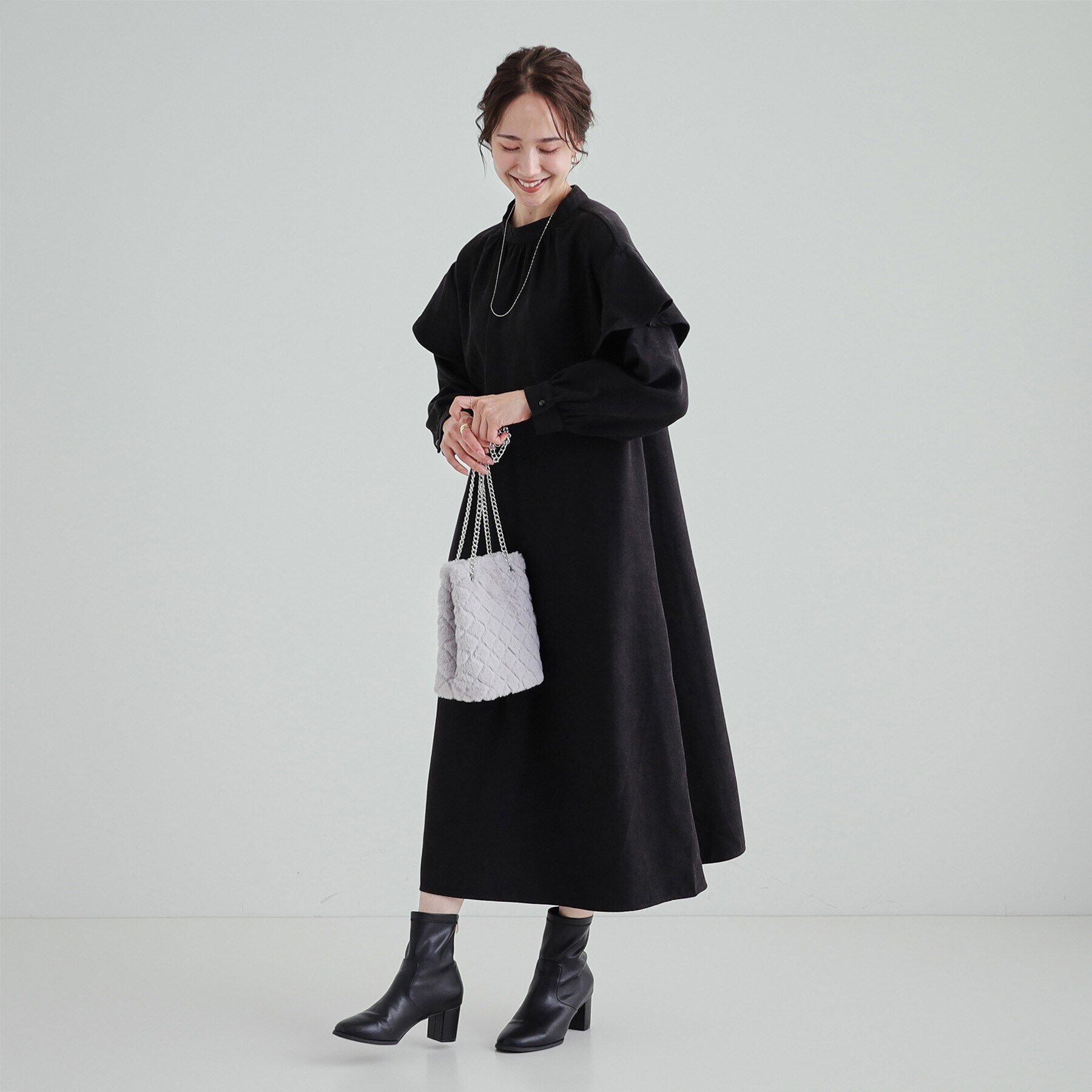 SHOO･LA･RUE「【S-LL】大人の甘めコーデに お袖フリルワンピース」|ワンピース|