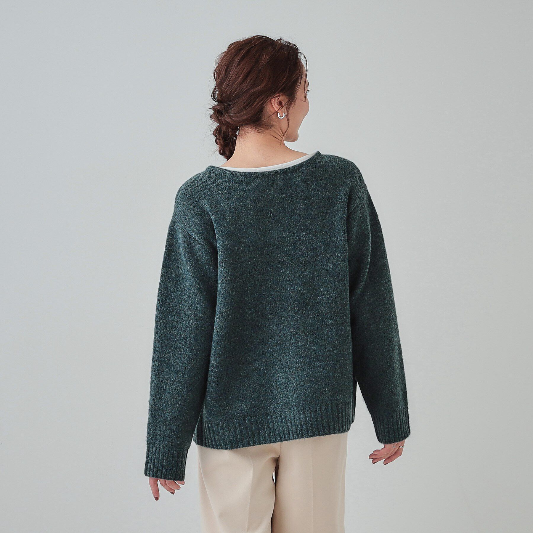 SHOO･LA･RUE「【S-LL/前後2WAY】カジュアルでもフェミニンでも バックリボンニット+ロンT」|ニット・セーター|