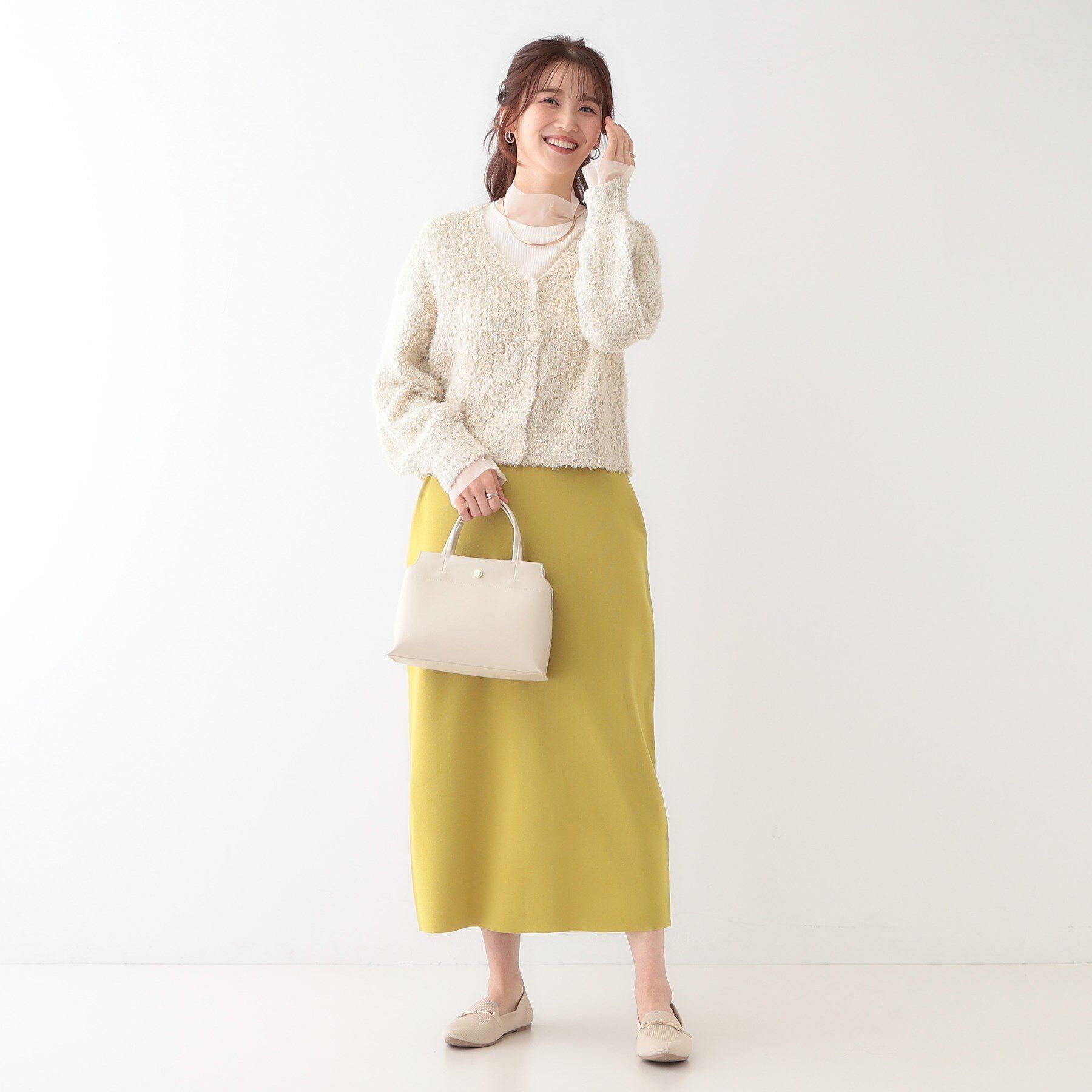 SHOO･LA･RUE「【S-LL】ふわふわ軽やかラメニットカーディガン」|カーディガン|