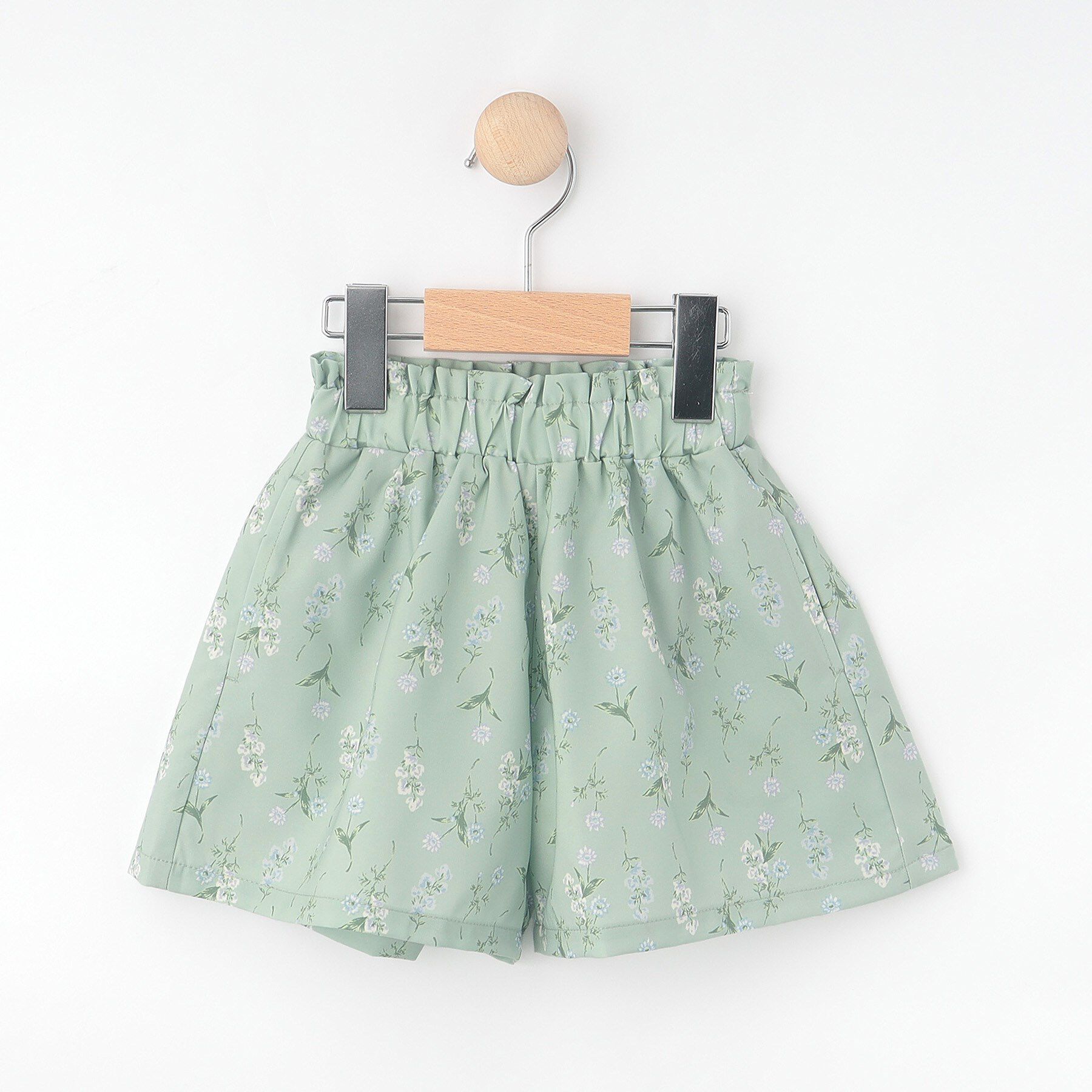 SHOO･LA･RUE「【100-150cm/撥水】上品なボタニカル柄 ハートポケットショートパンツ」|キュロット|