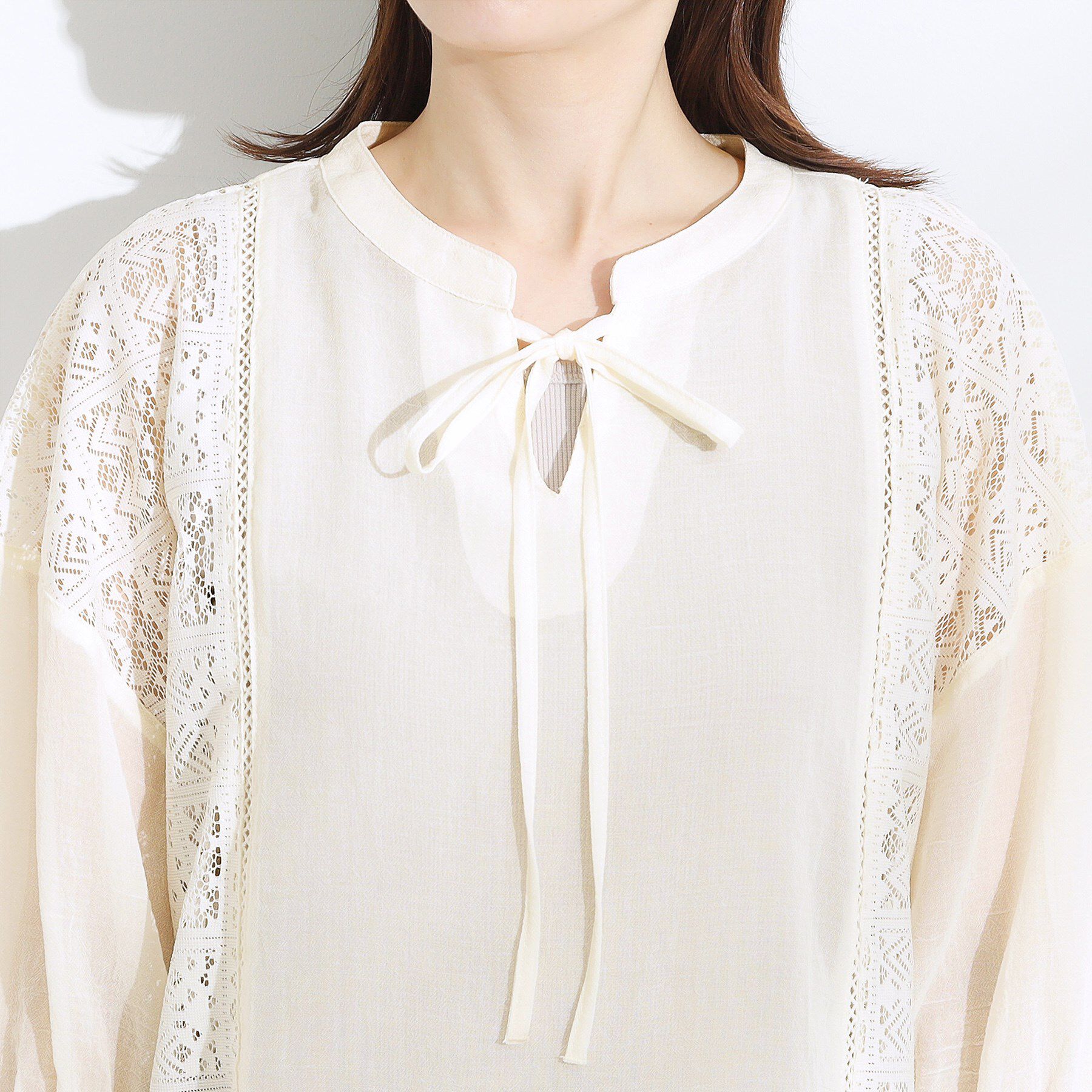 SHOO･LA･RUE「【着丈選べる】一枚でこなれ見え サイドレースブラウス」|シャツ・ブラウス|