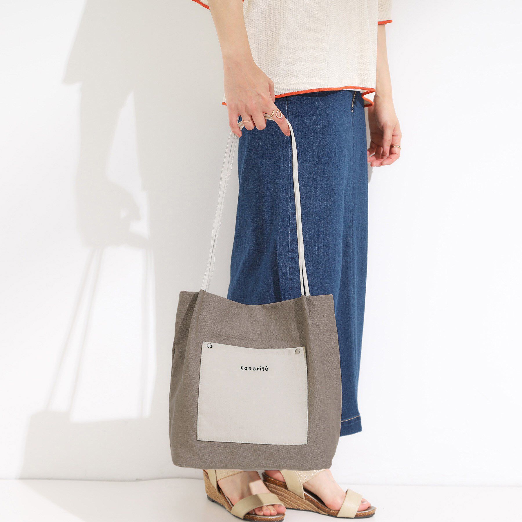 SHOO･LA･RUE「シンプルだから使いやすい つまみハンドル帆布トートバッグ」|トートバッグ|