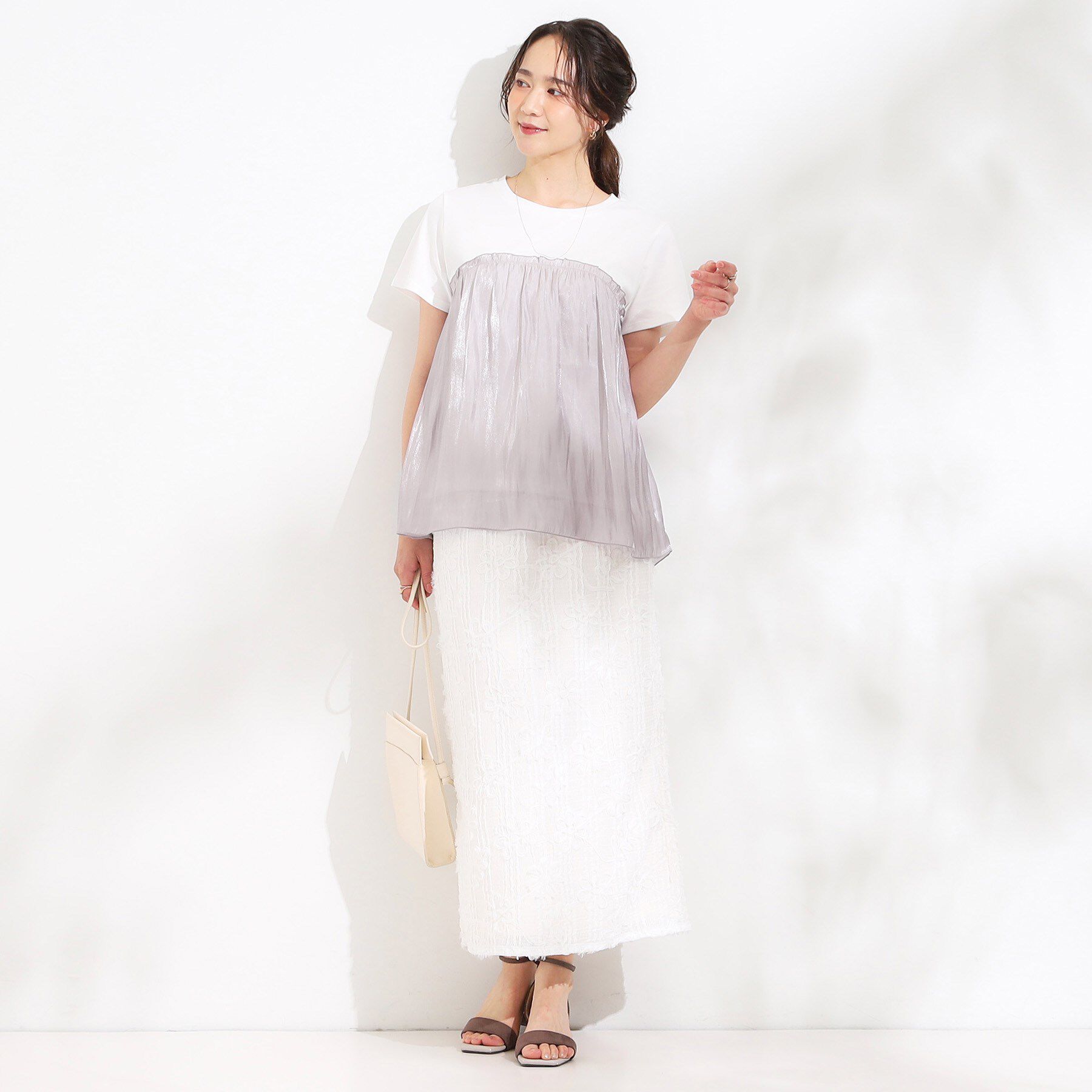 SHOO･LA･RUE「【S-LL/ひんやり】インせず決まる ビスチェ風ドッキングトップス」|Tシャツ・カットソー|