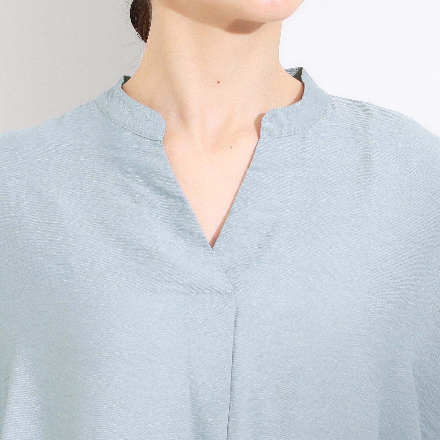 SHOO･LA･RUE「【S-LL/ひんやり】涼しく楽に体型カバー　ゆったりスキッパー半袖チュニック」|チュニック|