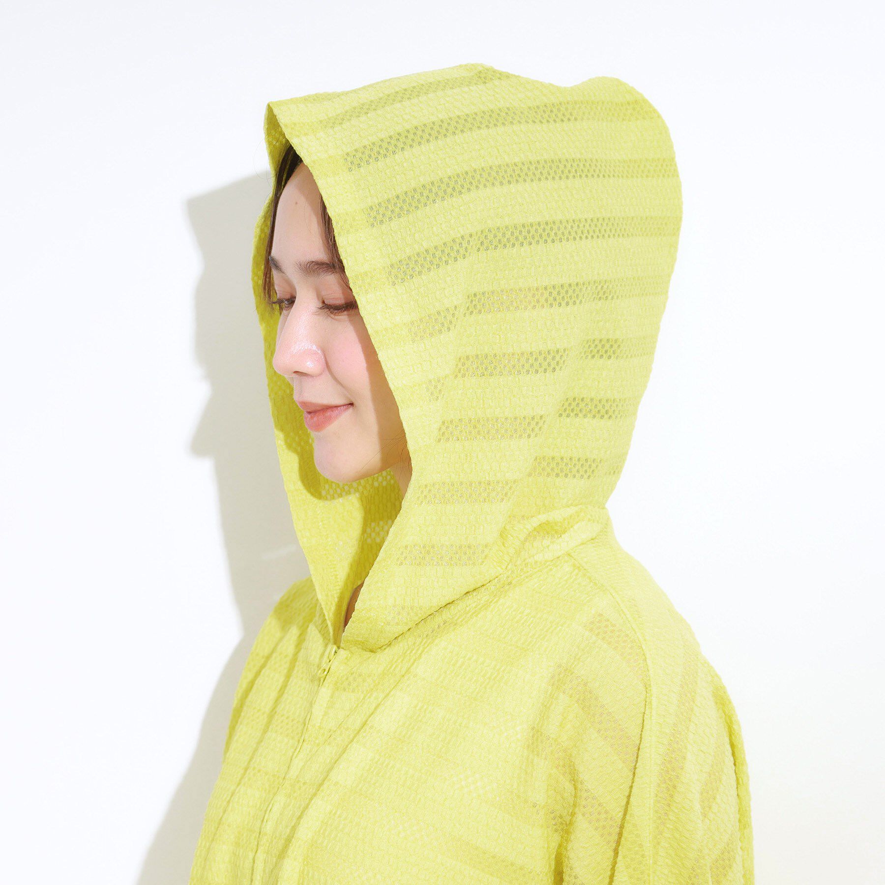 SHOO･LA･RUE「【UV/水陸両用】手の甲まで隠れる レースボーダー ラッシュガードパーカ」|カーディガン|