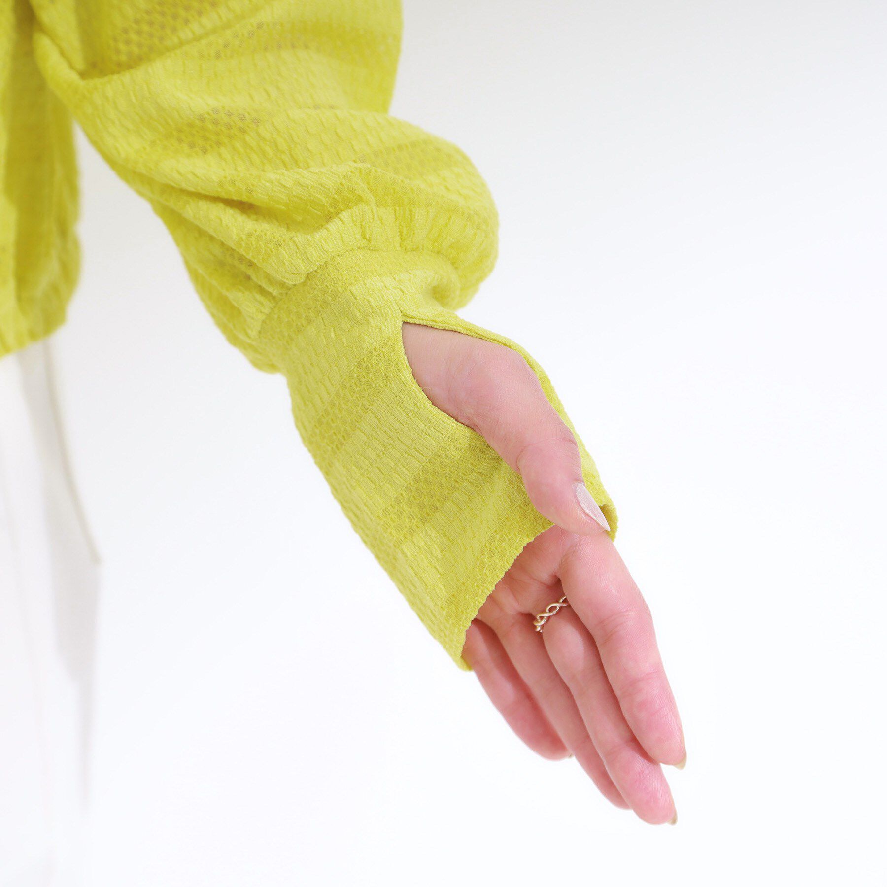 SHOO･LA･RUE「【UV/水陸両用】手の甲まで隠れる レースボーダー ラッシュガードパーカ」|カーディガン|