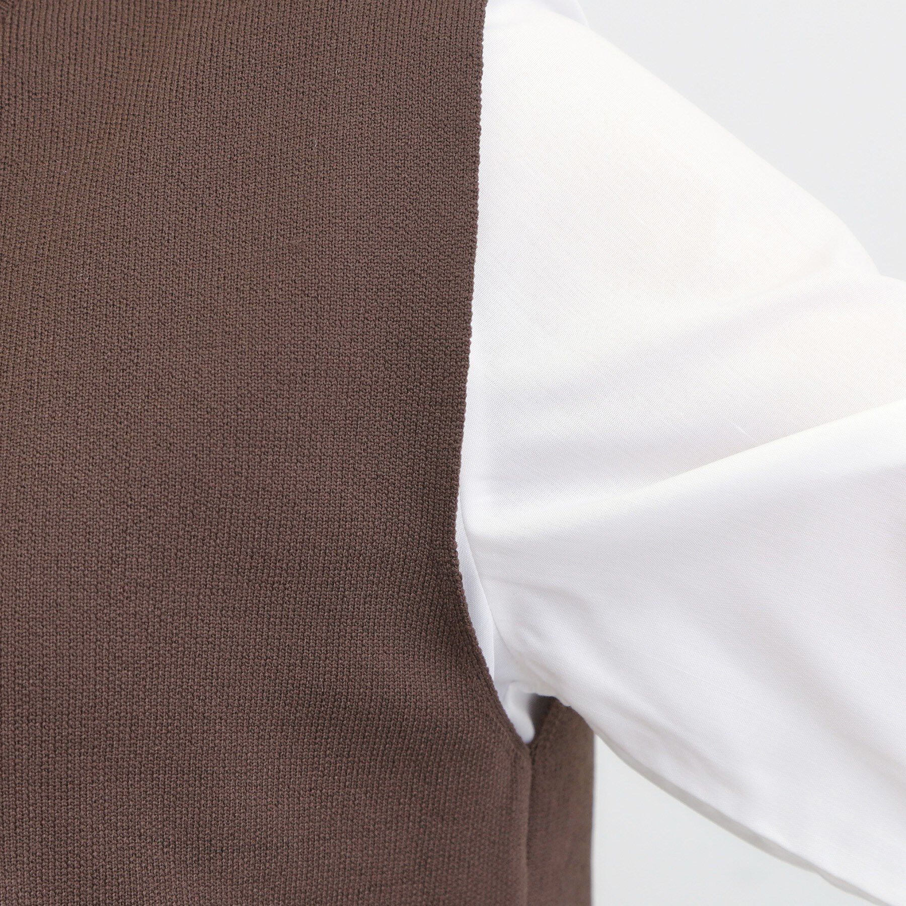 SHOO･LA･RUE「【S-LL/2点セット】着回し自在 ニットベスト＋フレアブラウス」|ニット・セーター|