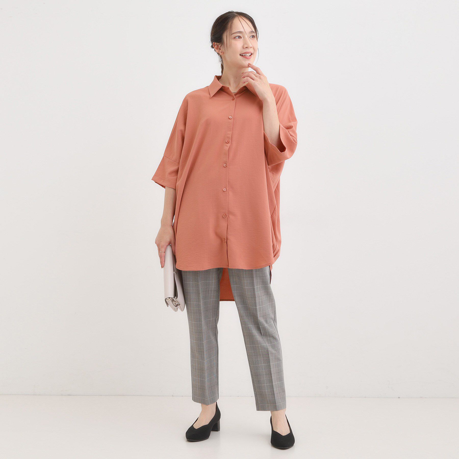 SHOO･LA･RUE「【S-LL/ひんやり】肌離れよくサラサラタッチが癖になる バックギャザーチュニック」|チュニック|