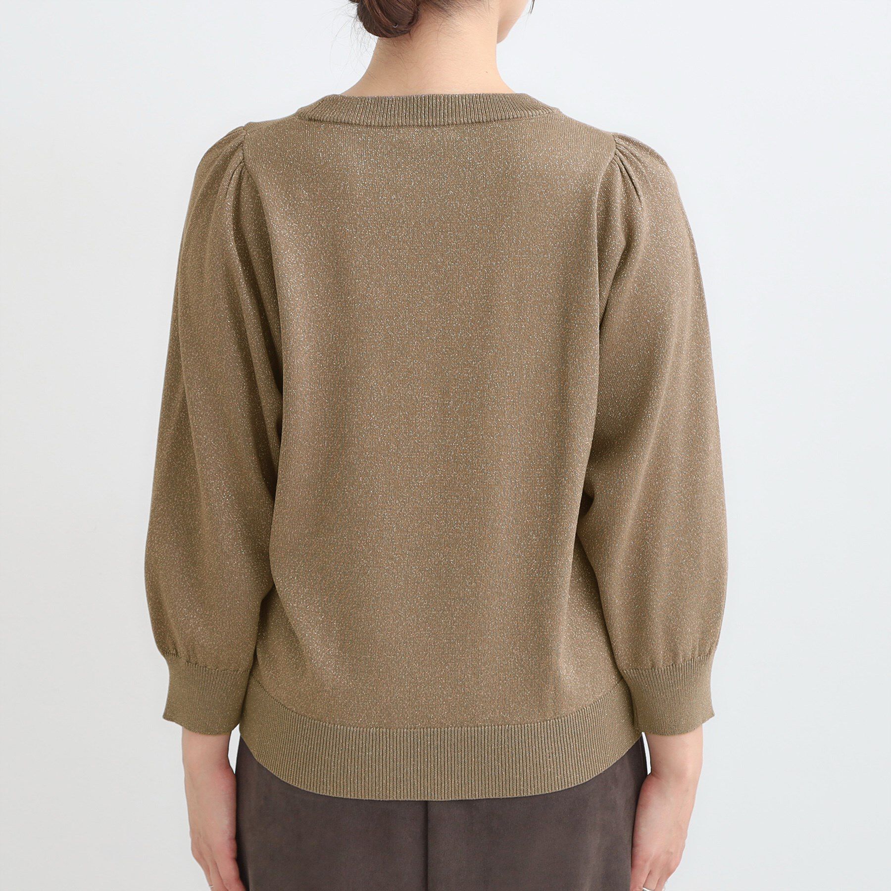 SHOO･LA･RUE「【洗濯機可/S-LL/アンサンブル可】8分袖で手元を華奢に魅せる さらっとタッチニット」|ニット・セーター|