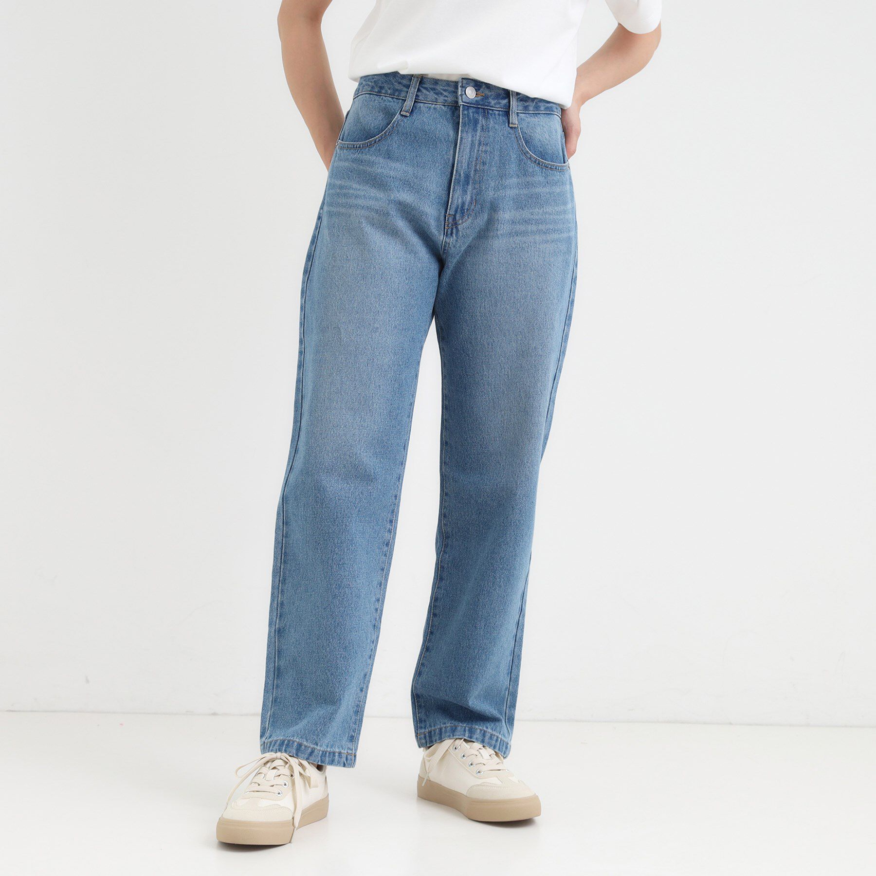 SHOO･LA･RUE「【S-LL】大人カジュアルに 柔らかデニムテーパードパンツ」|デニム|