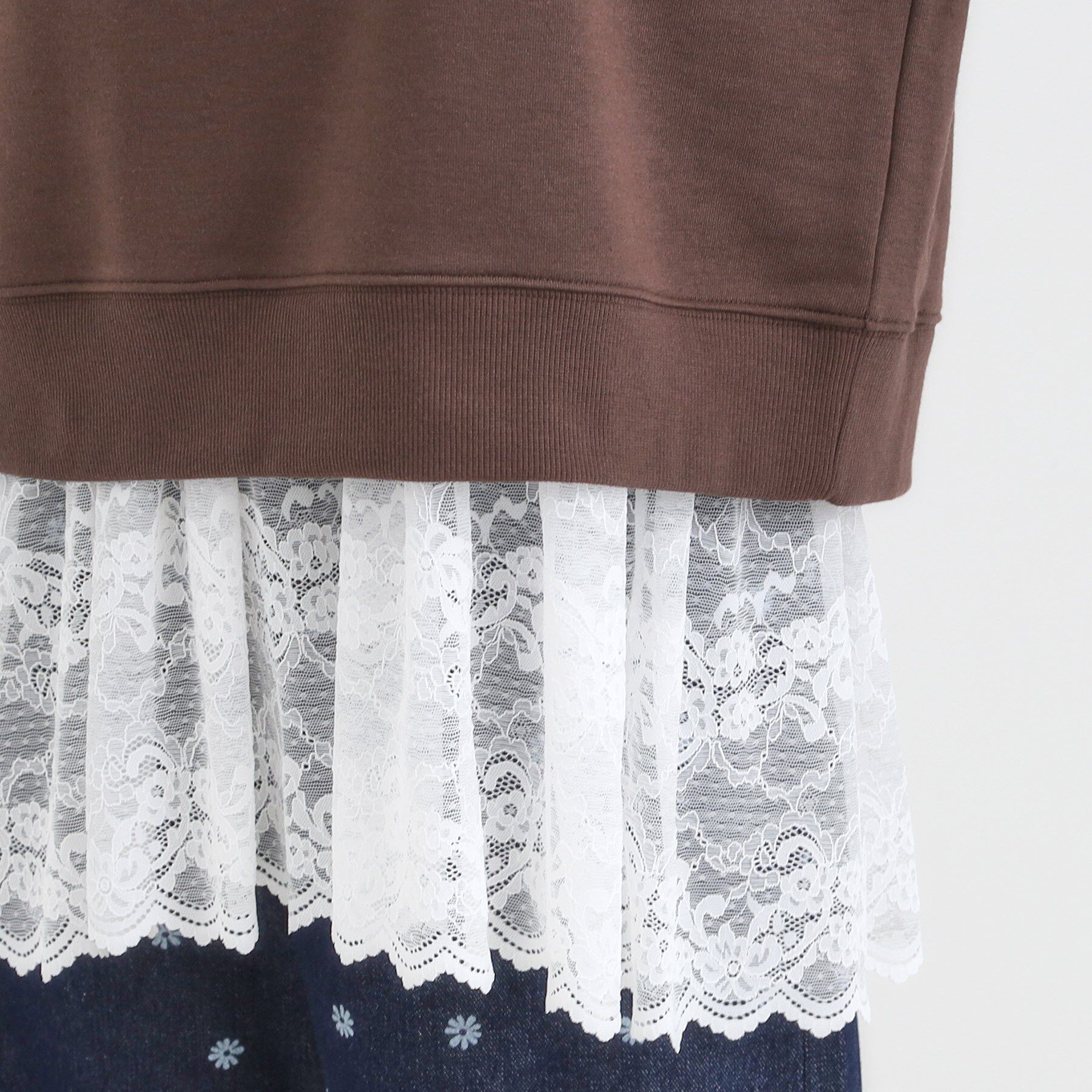 SHOO･LA･RUE「【2点セット】ハーフスリーブミニ裏毛プルオーバー＆レースタンクトップSET」|その他|