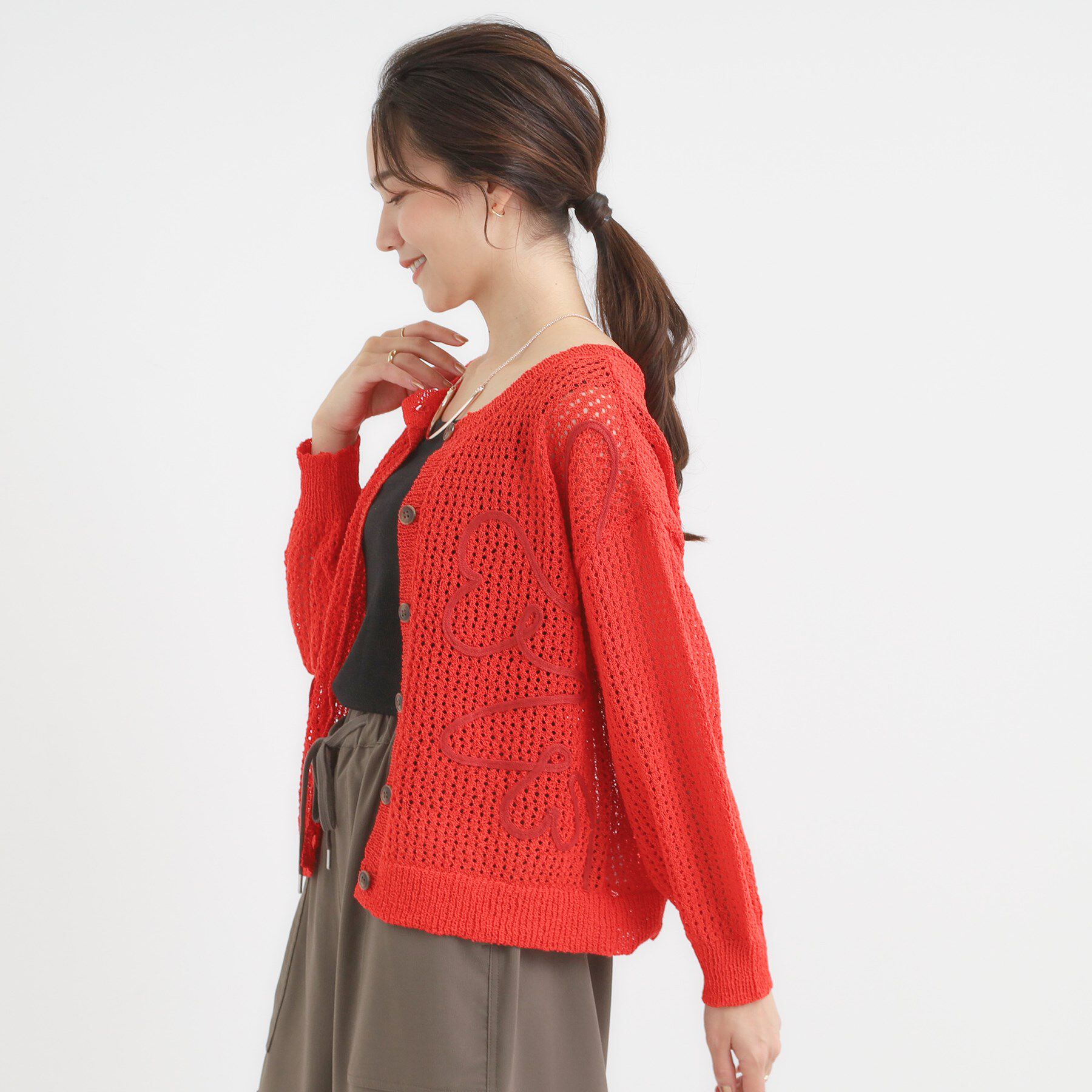 SHOO･LA･RUE「コード刺繍アソートメッシュカーディガン」|カーディガン|