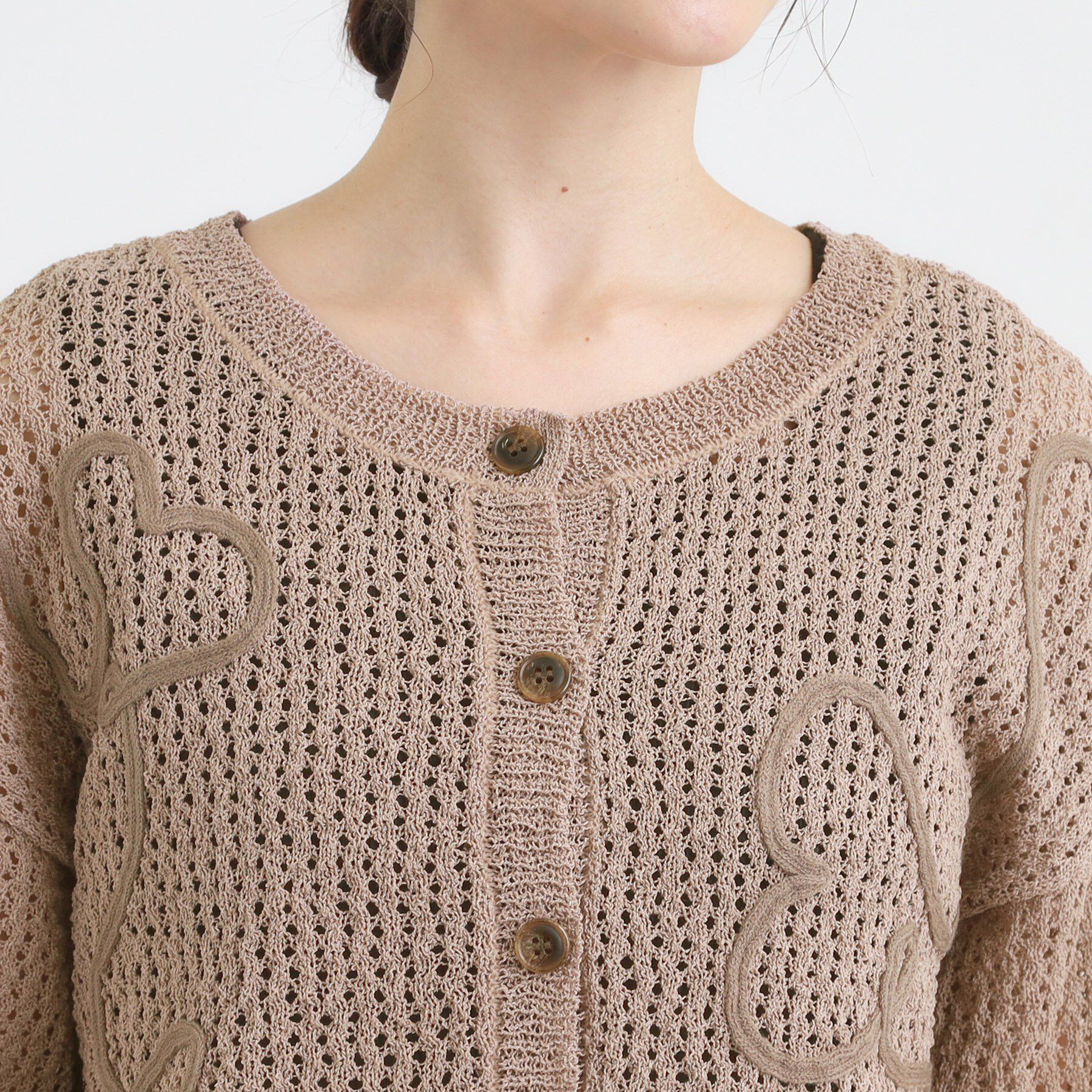 SHOO･LA･RUE「コード刺繍アソートメッシュカーディガン」|カーディガン|