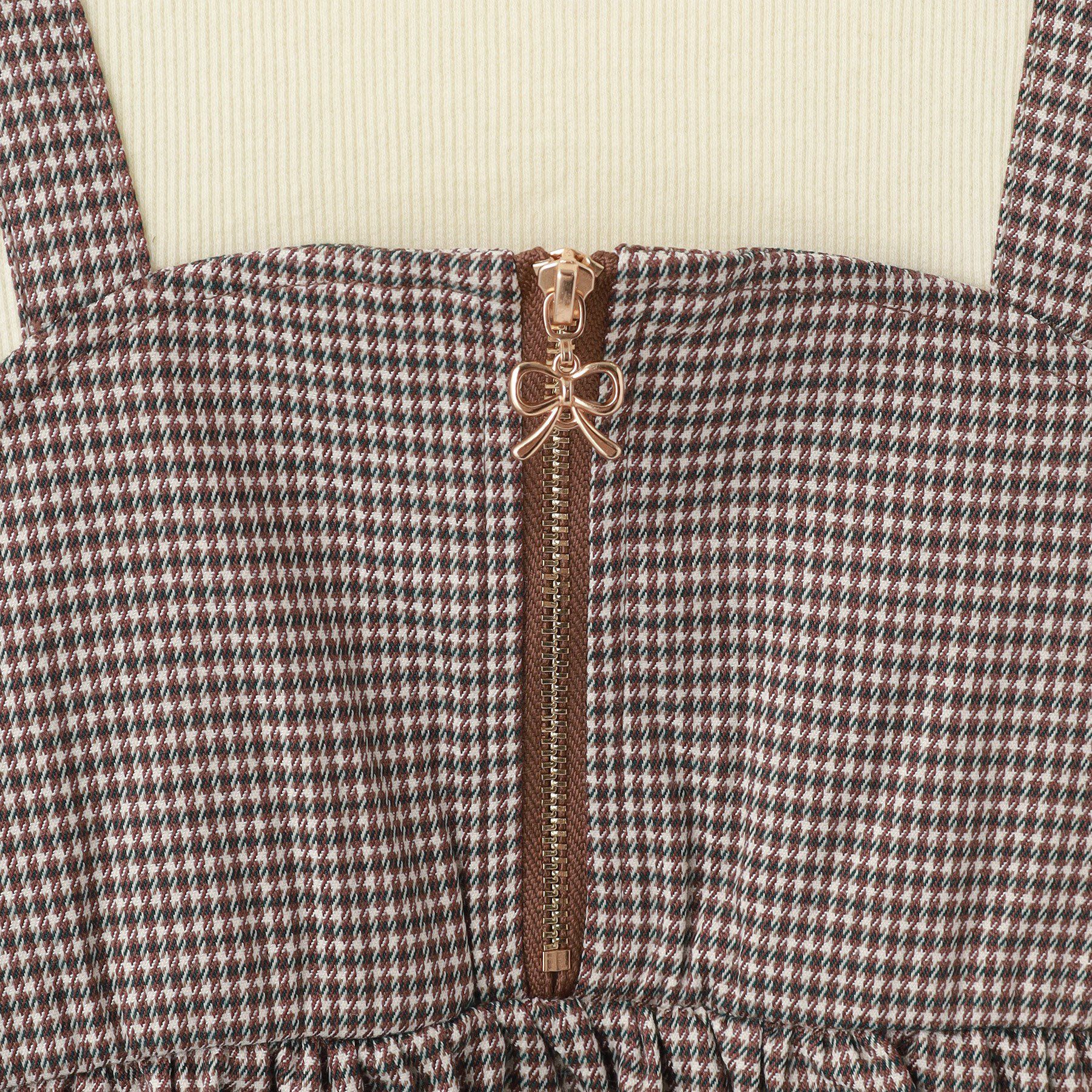 SHOO･LA･RUE「【100-150cm】ジップ使いチェックドッキングワンピース」|ワンピース|