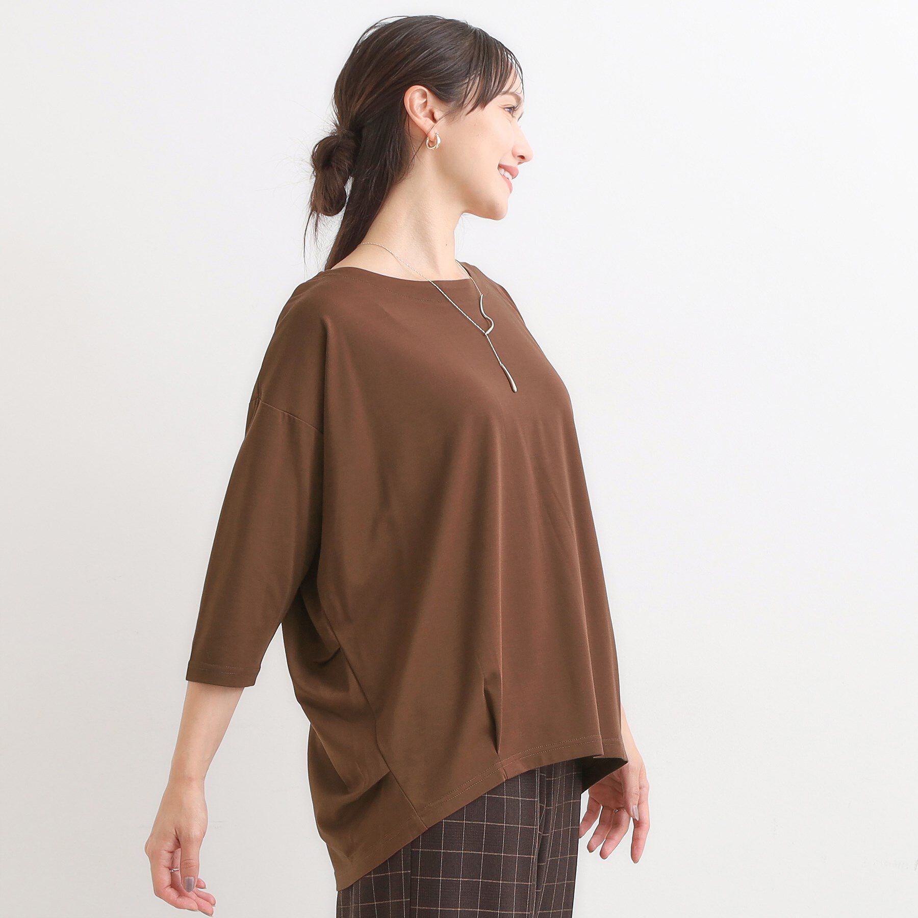 SHOO･LA･RUE「【7分袖】裾タックデザインカットソー」|Tシャツ・カットソー|