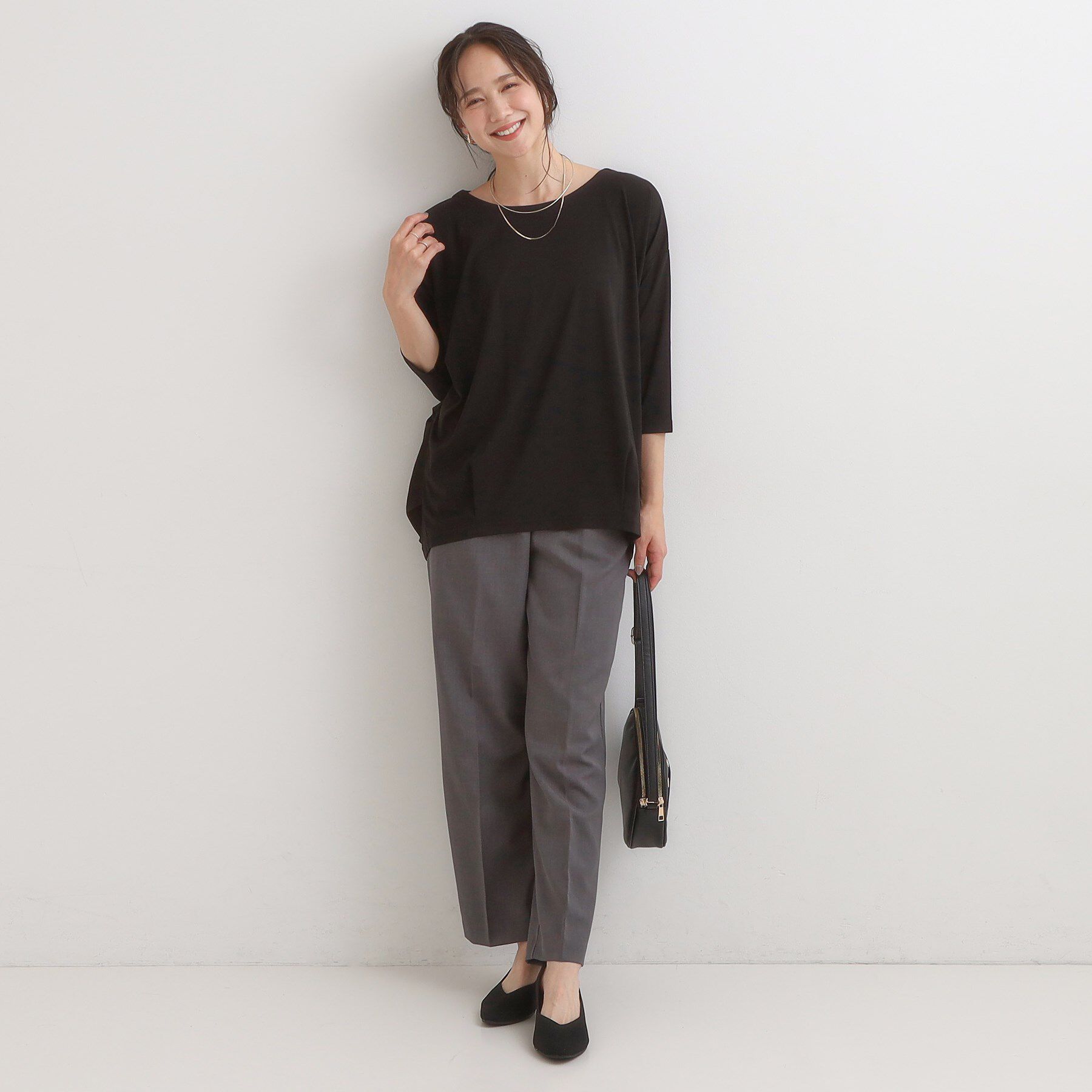 SHOO･LA･RUE「【7分袖】裾タックデザインカットソー」|Tシャツ・カットソー|