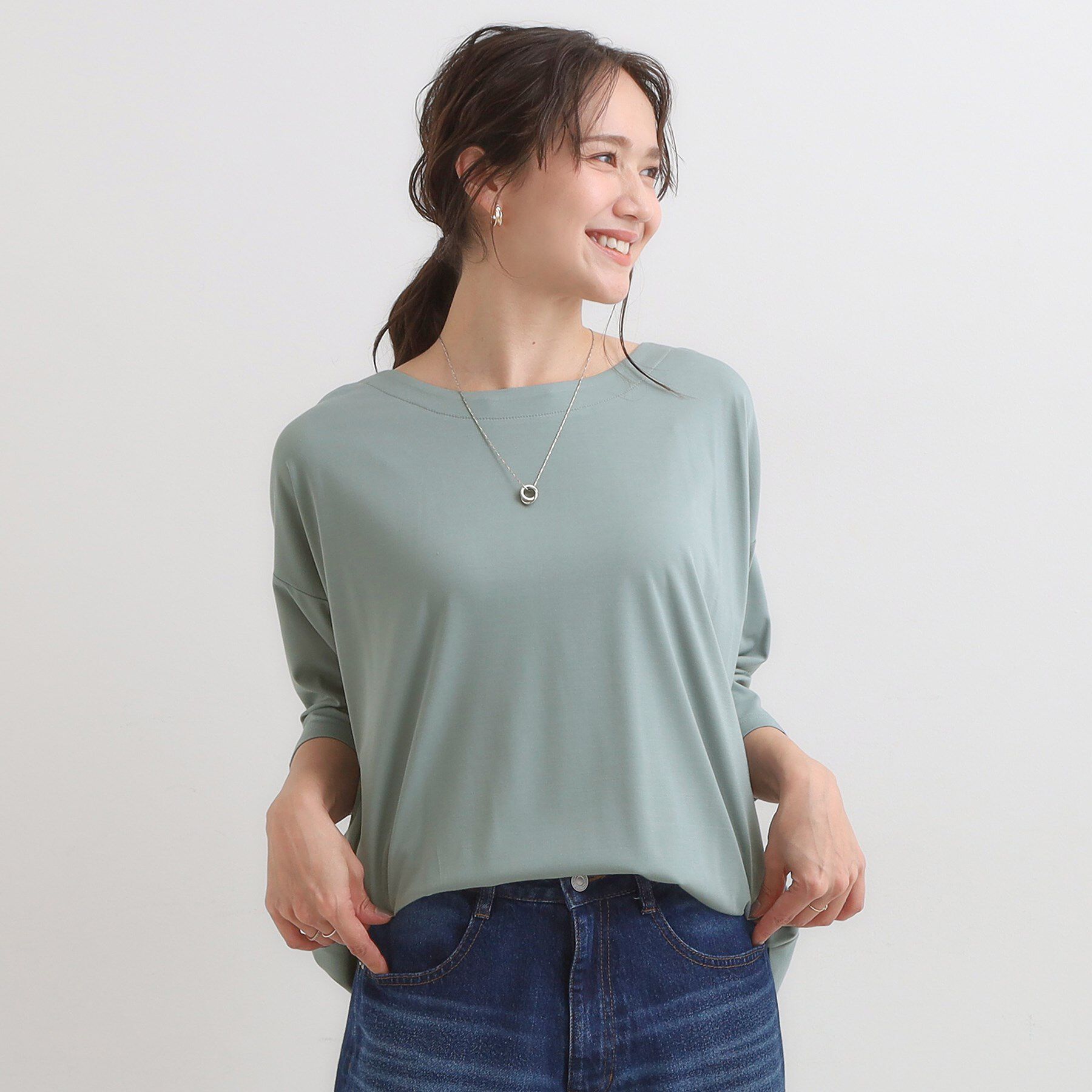 SHOO･LA･RUE「【7分袖】裾タックデザインカットソー」|Tシャツ・カットソー|