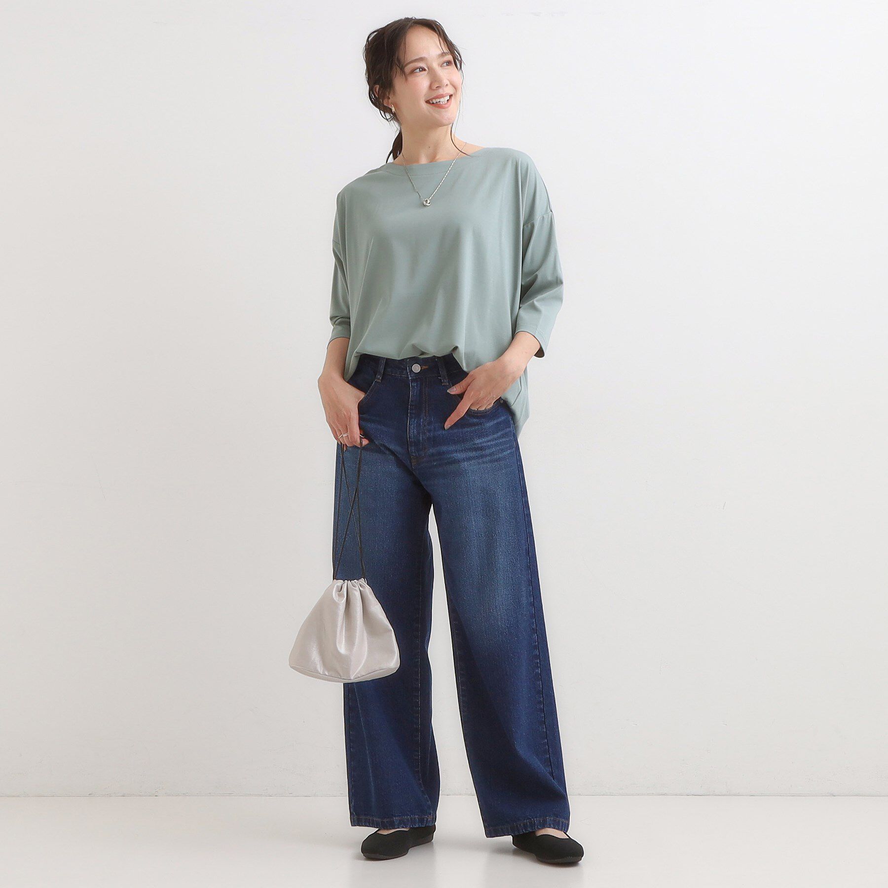 SHOO･LA･RUE「【7分袖】裾タックデザインカットソー」|Tシャツ・カットソー|