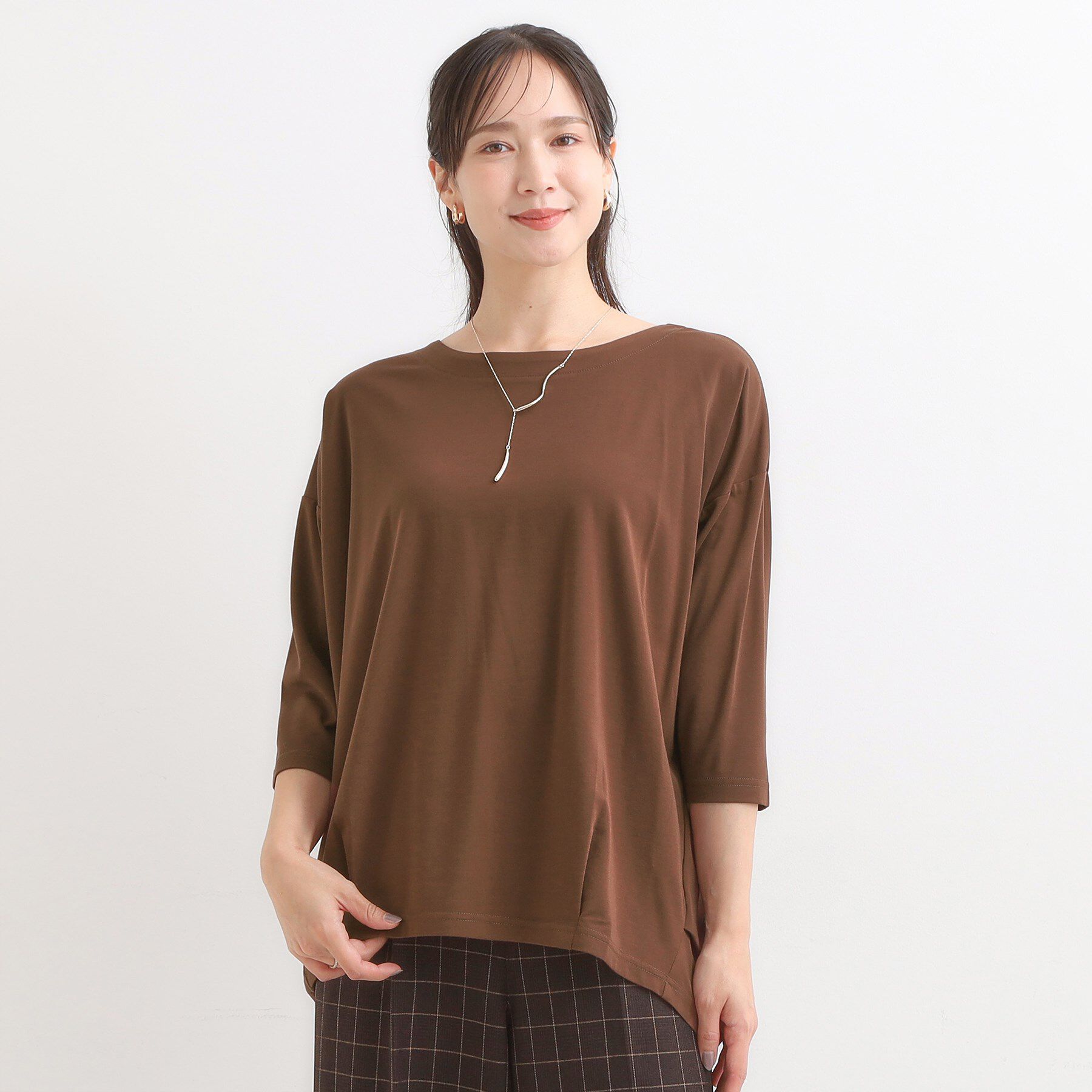 SHOO･LA･RUE「【7分袖】裾タックデザインカットソー」|Tシャツ・カットソー|