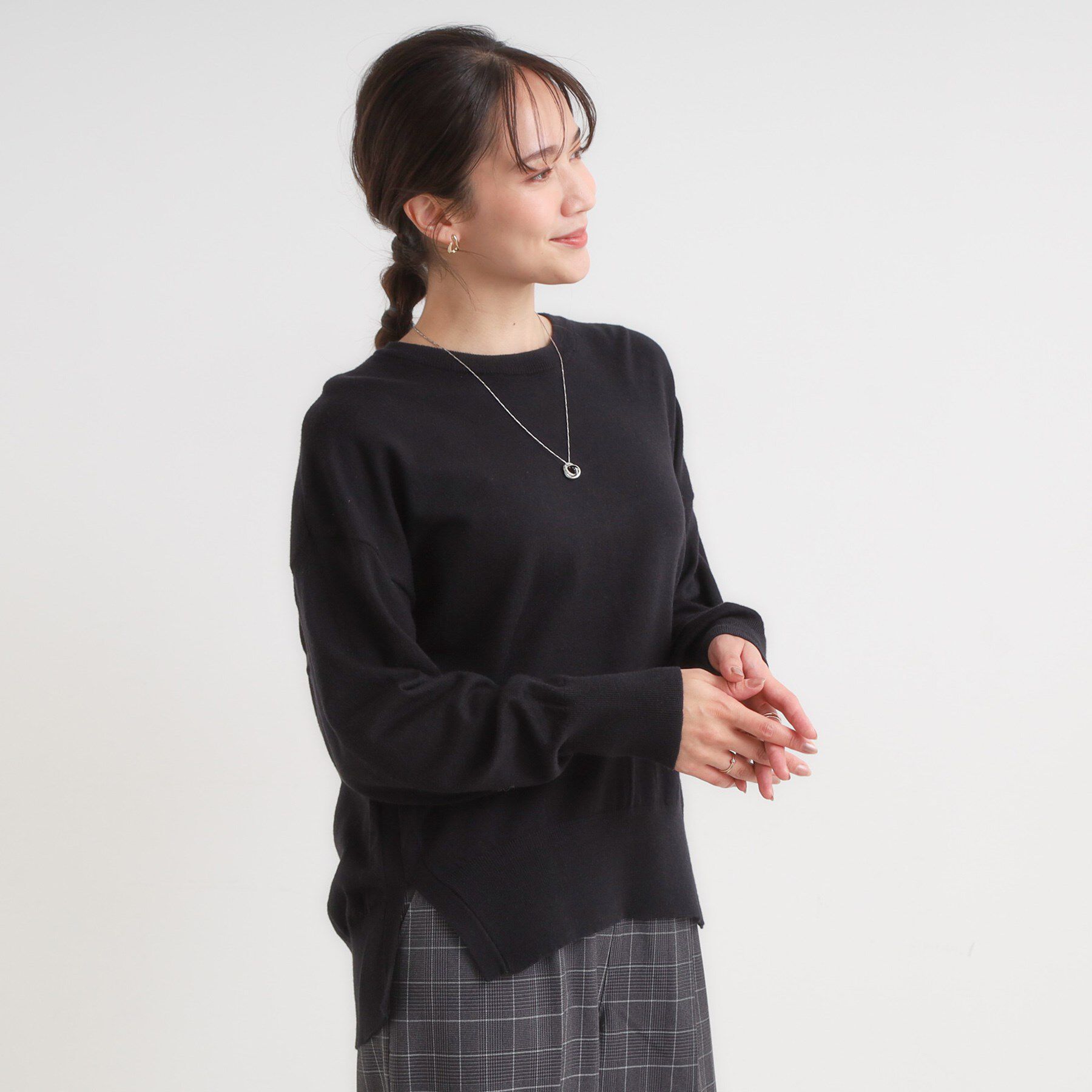 SHOO･LA･RUE「【洗える/S-LL】きれいめにもカジュアルにも もちもちコクーンニット」|ニット・セーター|