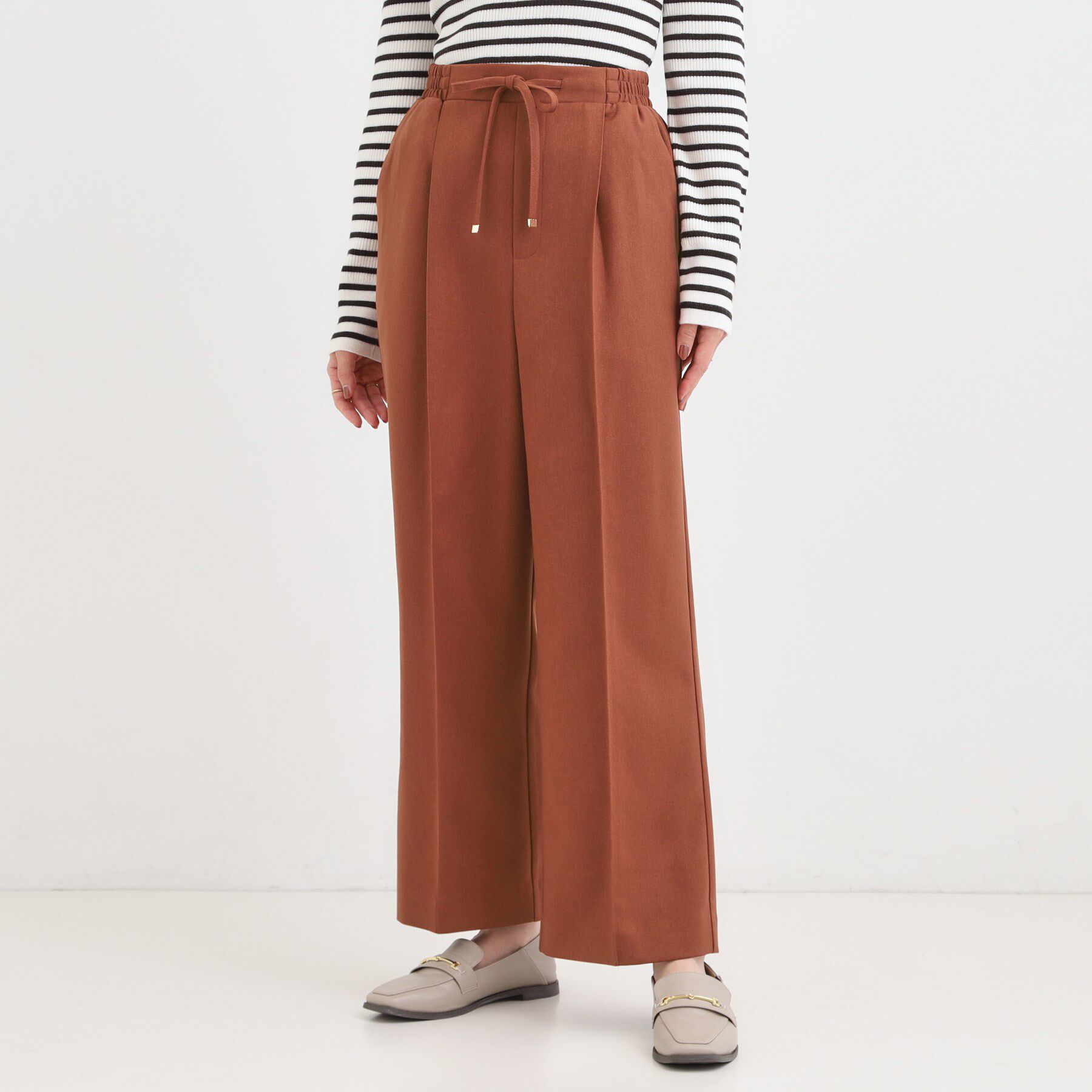 SHOO･LA･RUE「【洗濯機可/S-LL】上品シルエットで美しい イージーワイドパンツ」|その他|