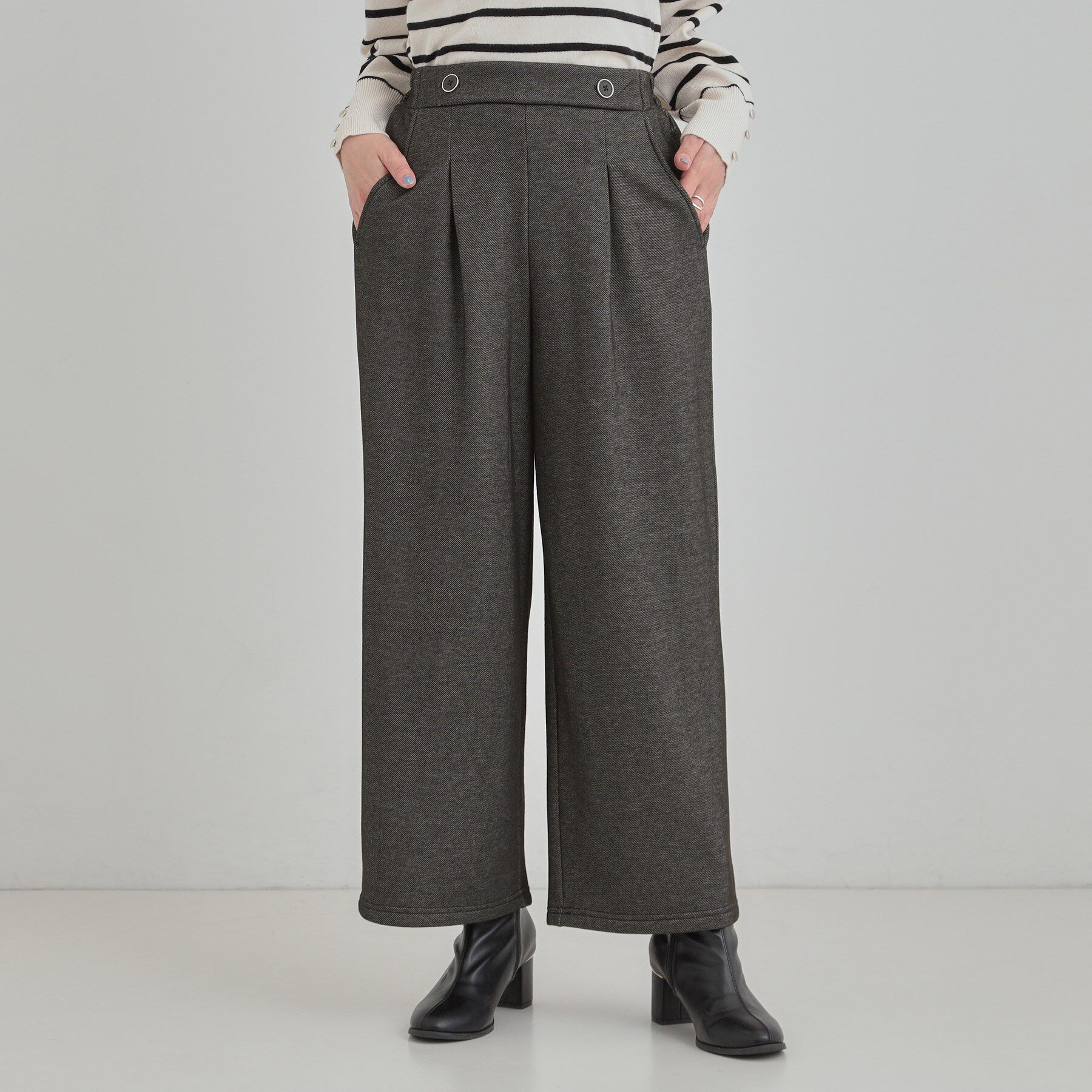 SHOO･LA･RUE「【あったか/S-LL】デニム風裏起毛ワイドパンツ」|その他|