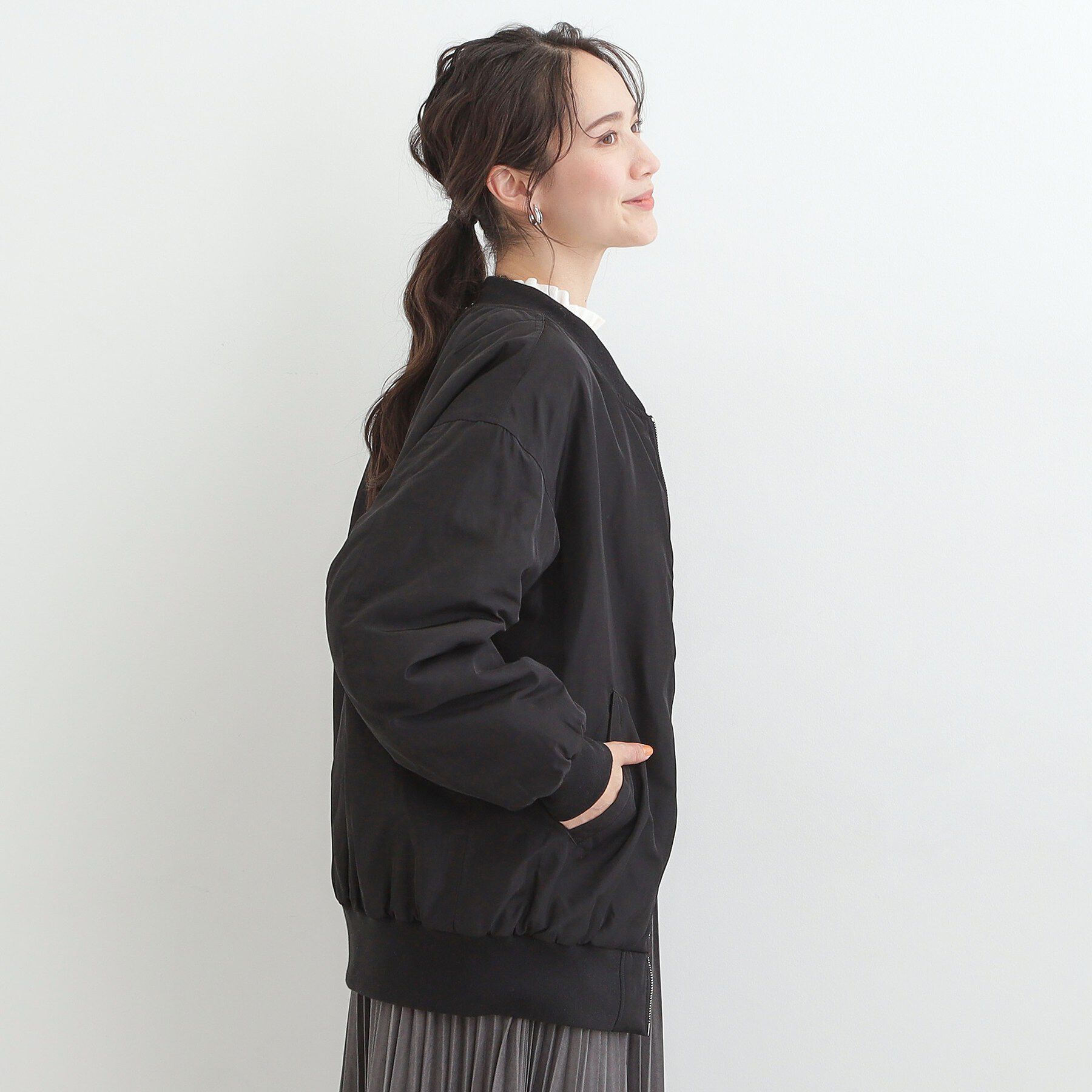 SHOO･LA･RUE「【S-LL】BIGシルエット MA－1ブルゾン」|ブルゾン・スタジャン|