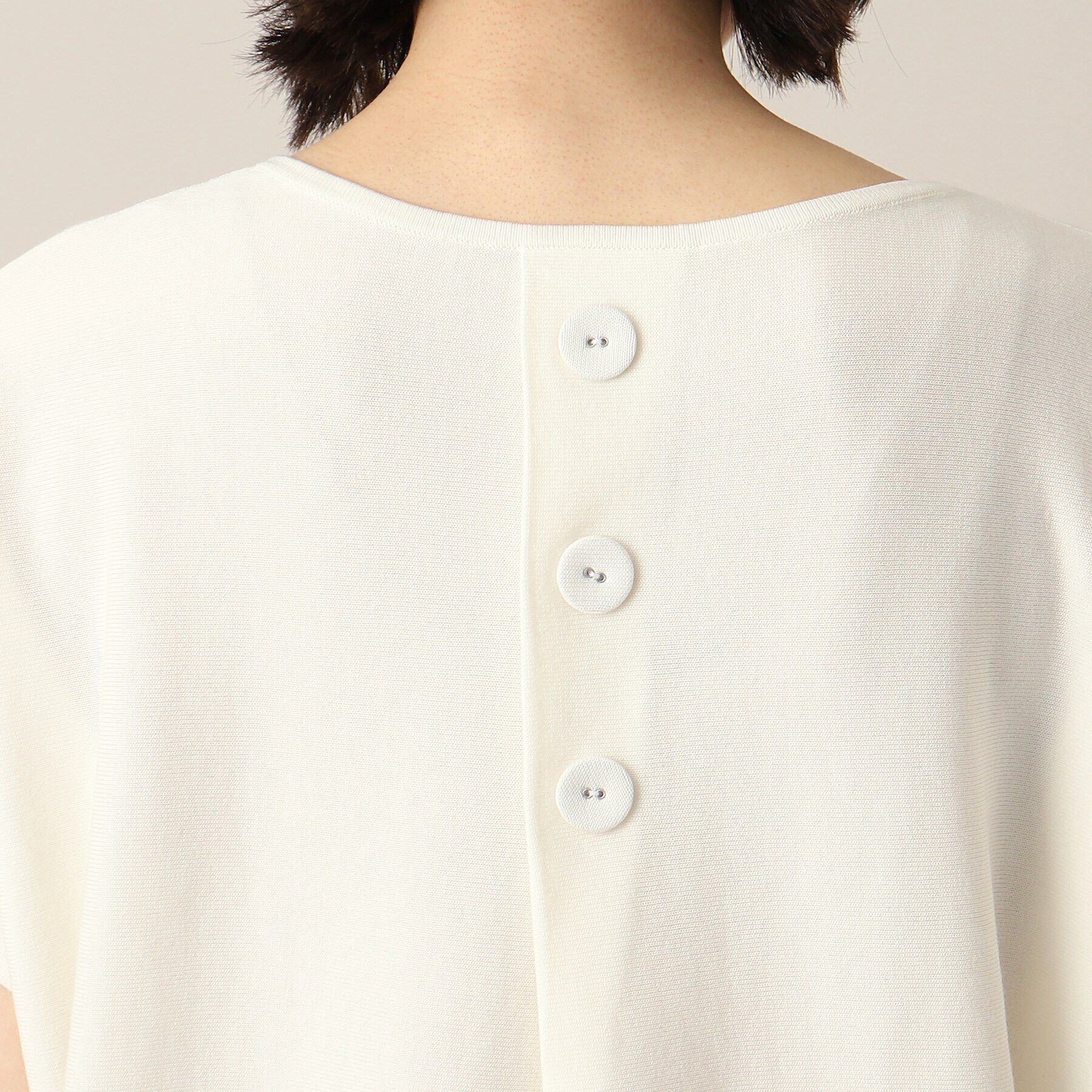 Dessin「【洗える】浅Vネックフレンチスリーブニット」|ニット・セーター|