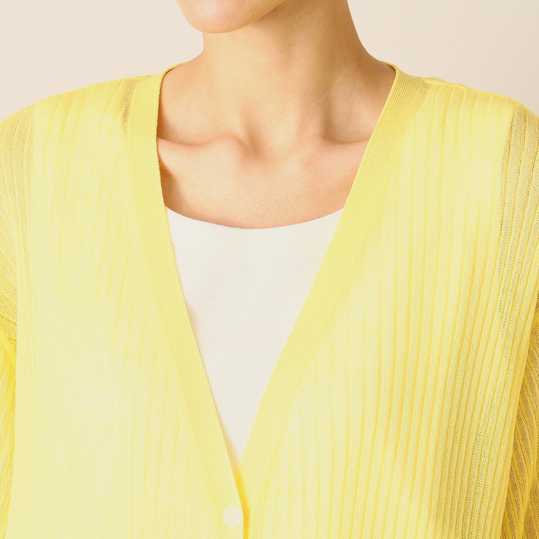 Dessin「【洗える】リネンブレンドリブロングカーディガン」|カーディガン|