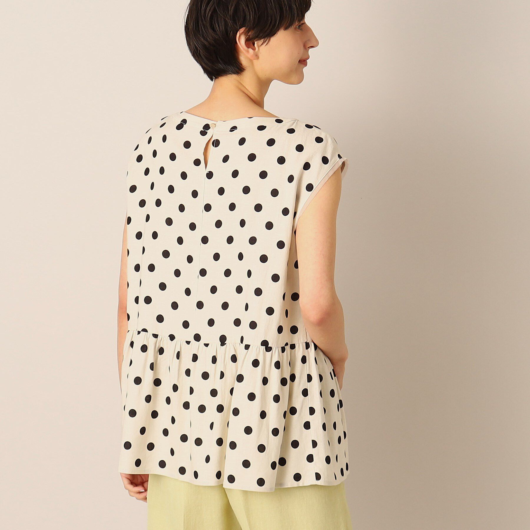 Dessin「【洗える】ドットペプラムブラウス（S～L）」|シャツ・ブラウス|