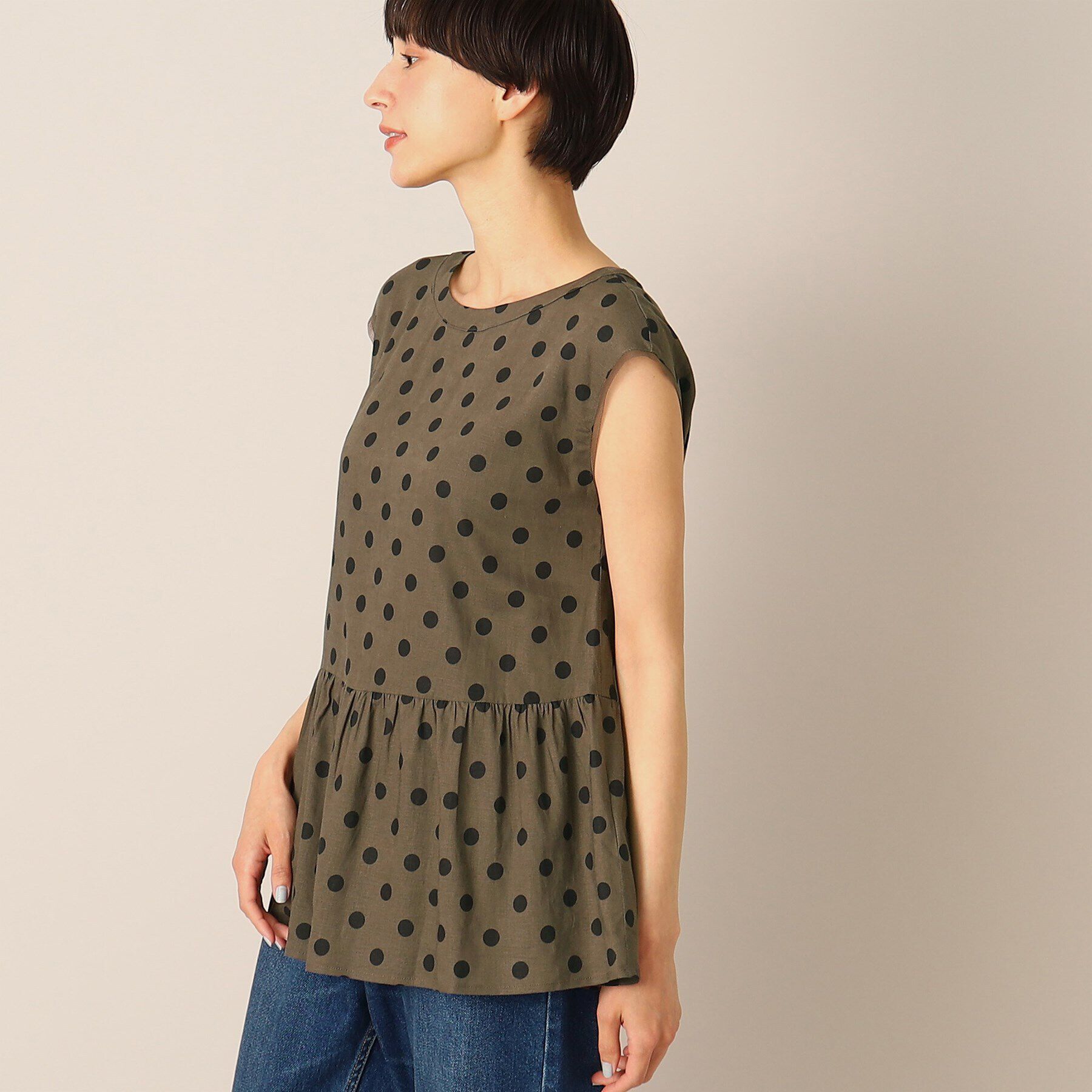 Dessin「【洗える】ドットペプラムブラウス（S～L）」|シャツ・ブラウス|