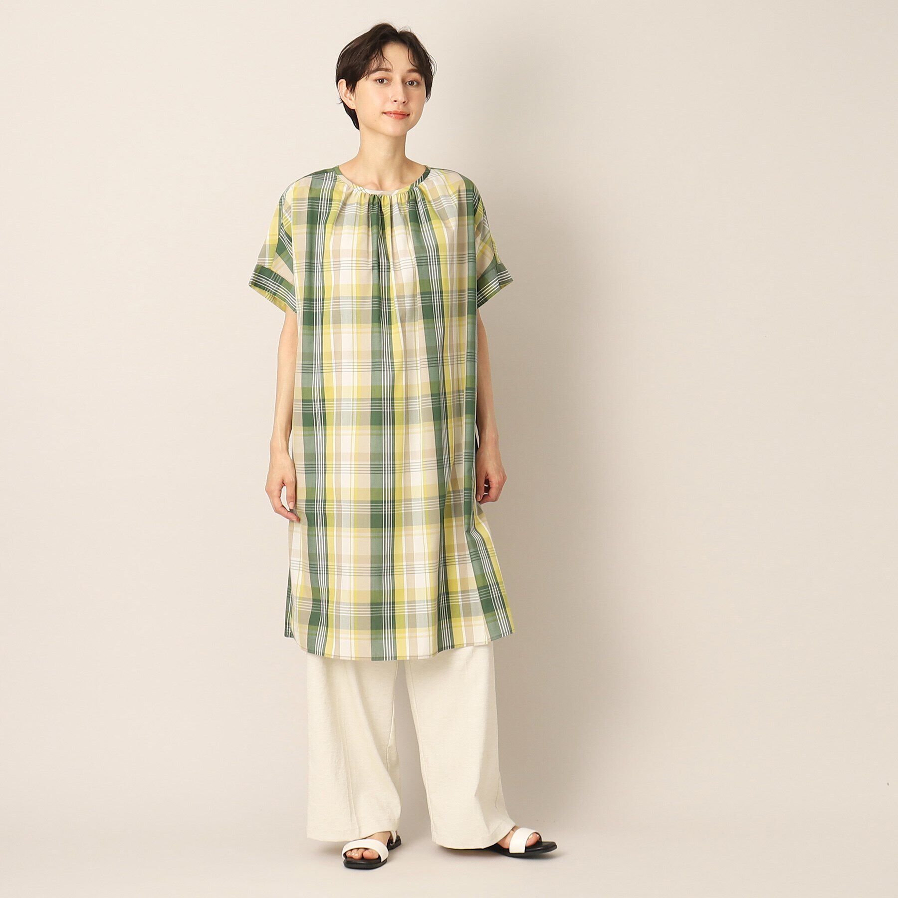 Dessin「【洗える】ラメチェック柄ワンピース」|ワンピース|