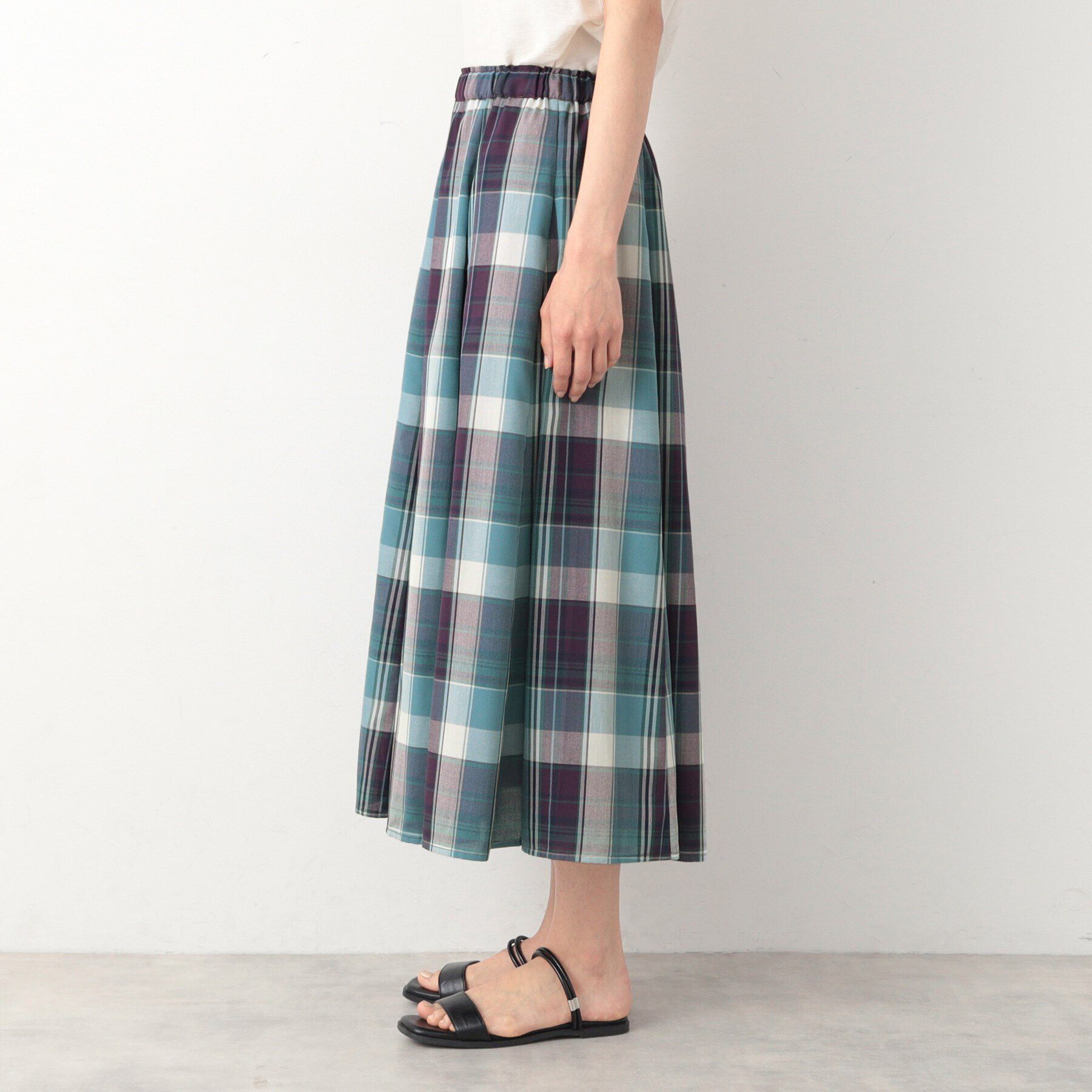 Dessin「【洗える・ウエストゴム】映えチェック/ストライプスカート（XS～L）」|スカート|