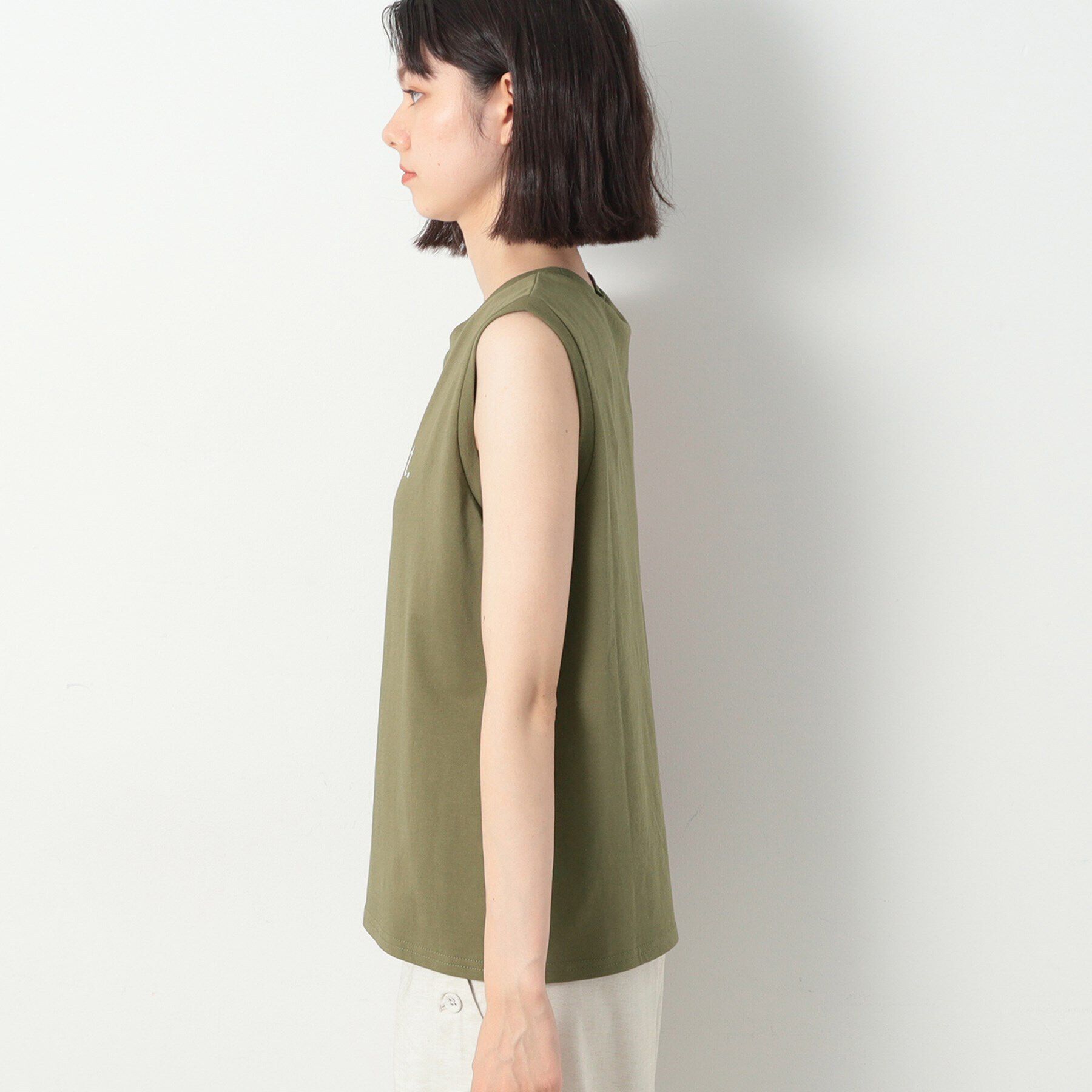 Dessin「箔ロゴプリントスリーブレスTシャツ（XS～L）」|Tシャツ・カットソー|