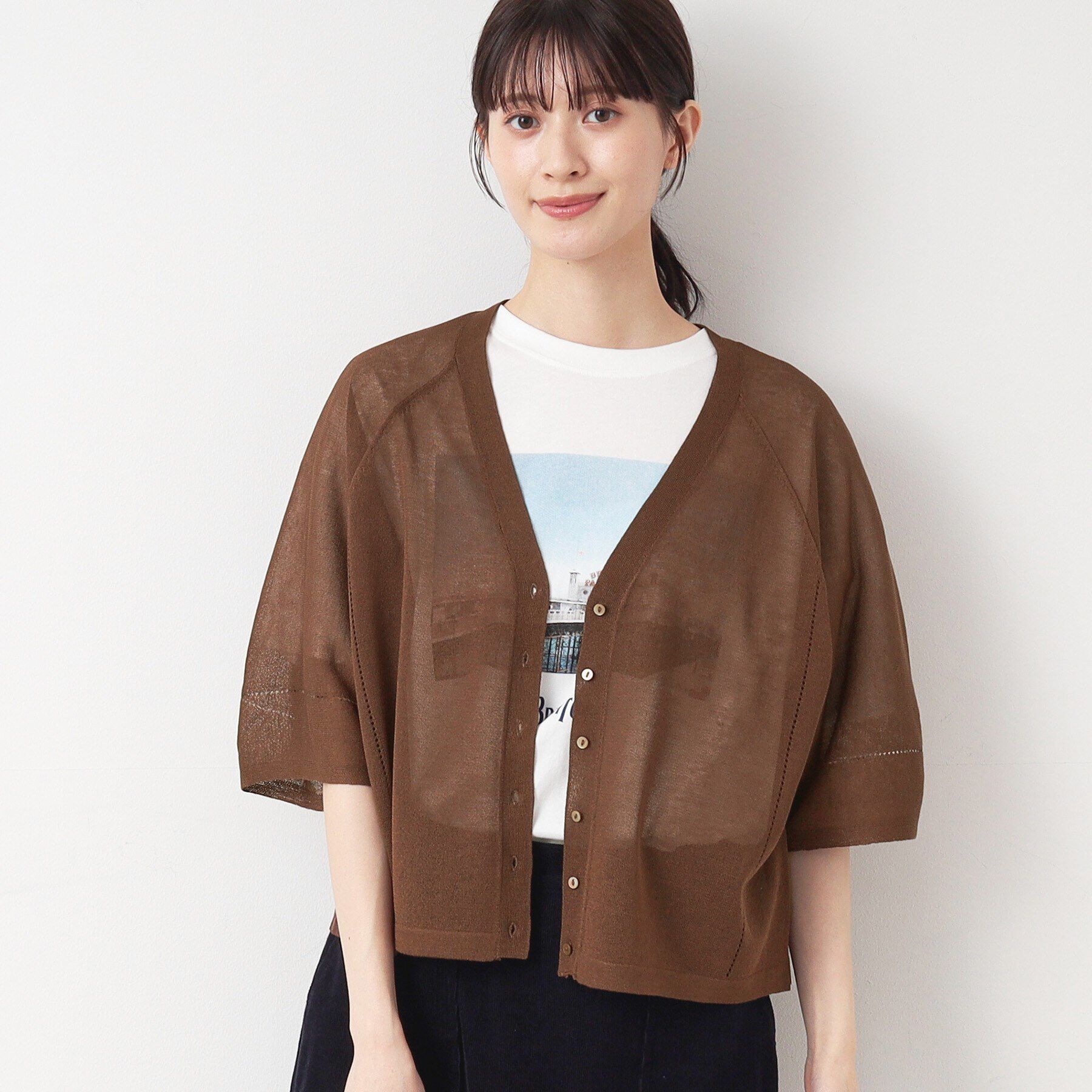 Dessin「【洗える】ランタンスリーブカーディガン」|カーディガン|