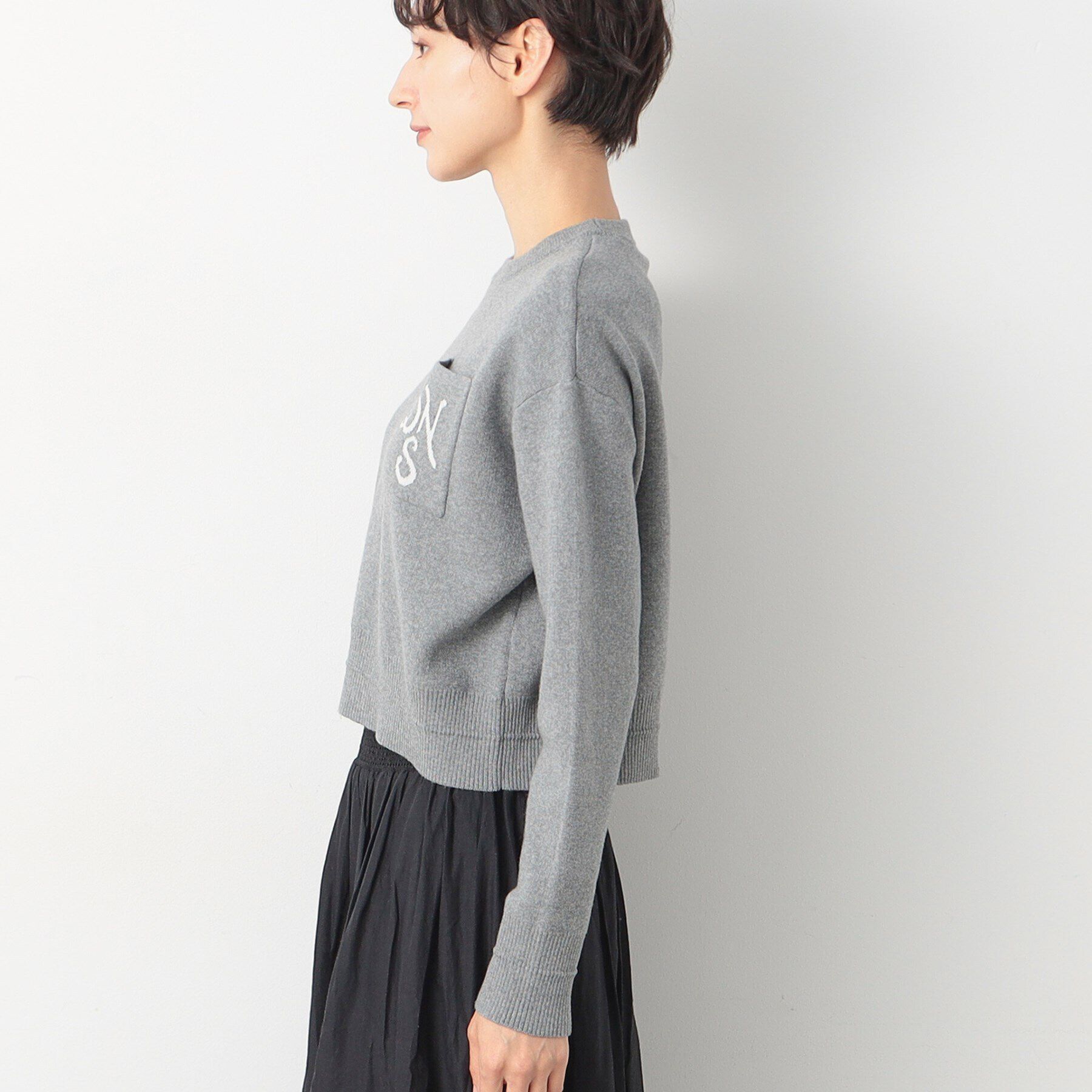 Dessin「【洗える】ロゴジャカードショート丈ニット（XS～L）」|ニット・セーター|