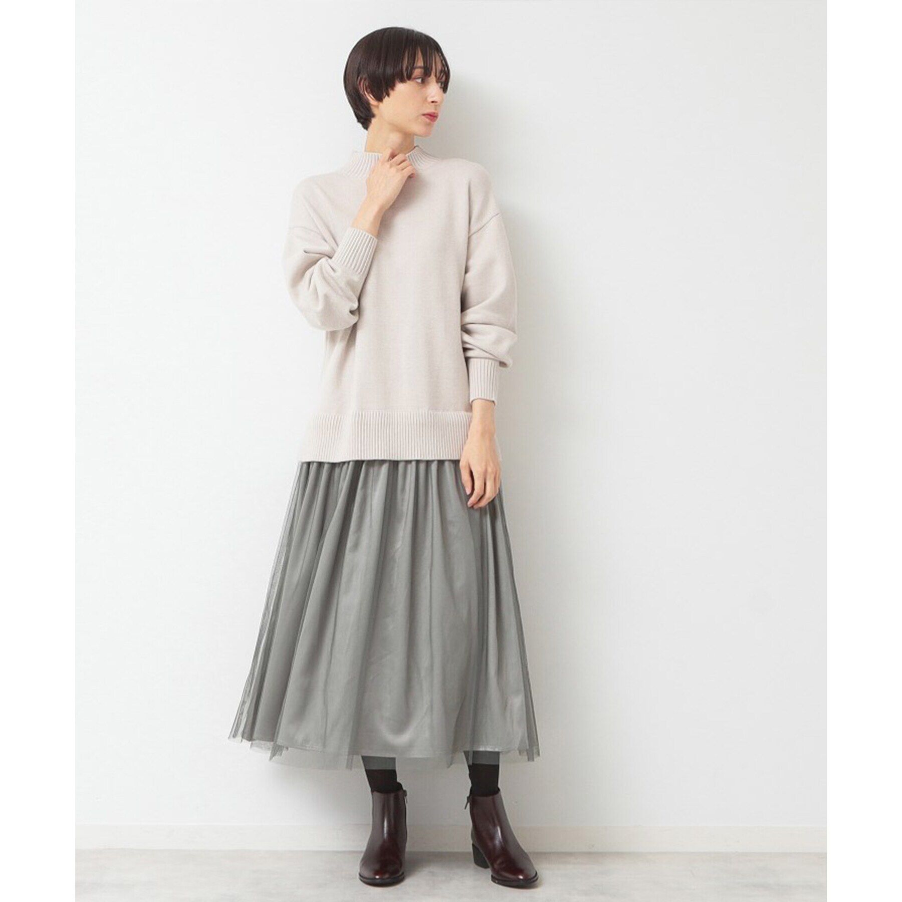 Dessin「【洗える】チュールスカートドッキングワンピース」|ワンピース|