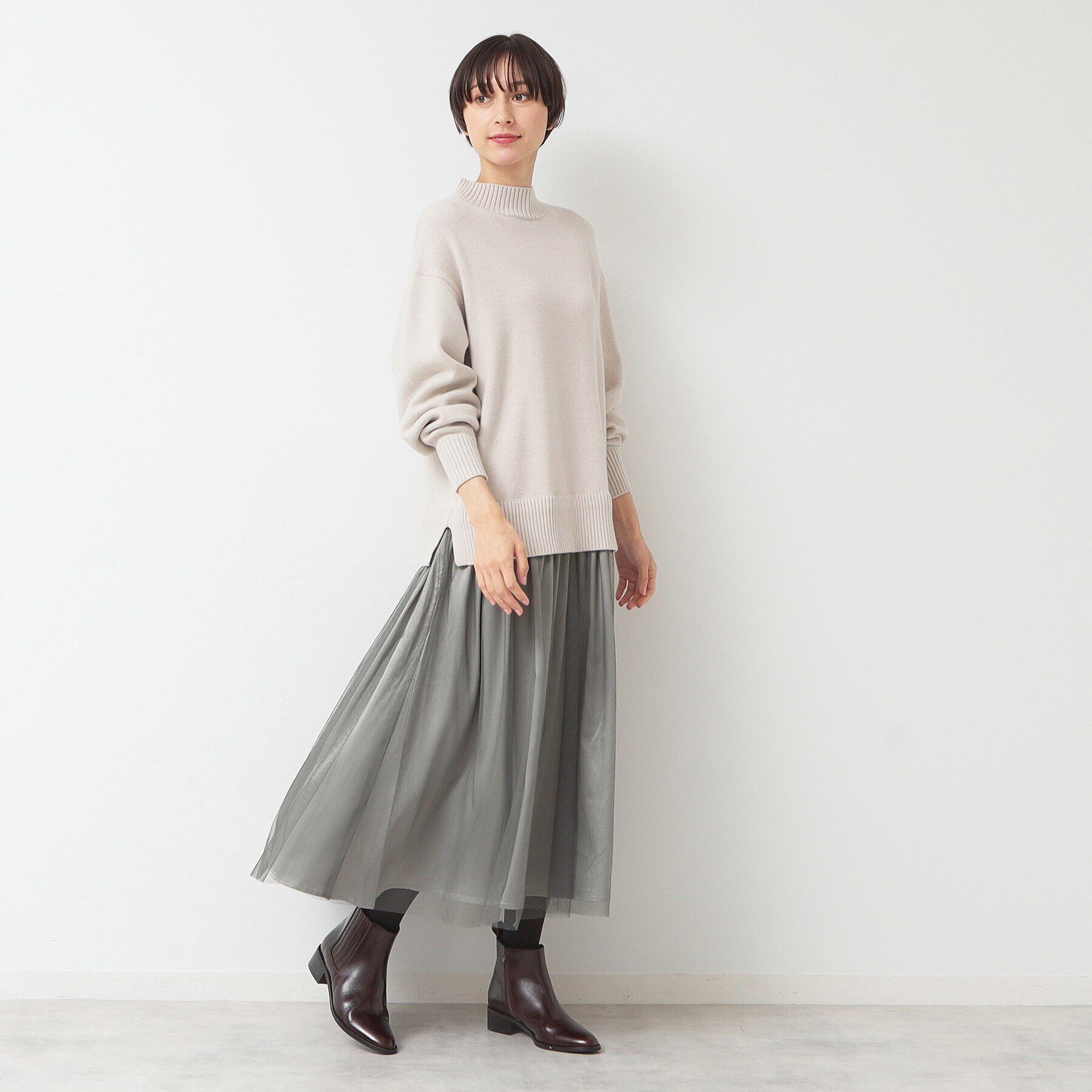 Dessin「【洗える】チュールスカートドッキングワンピース」|ワンピース|