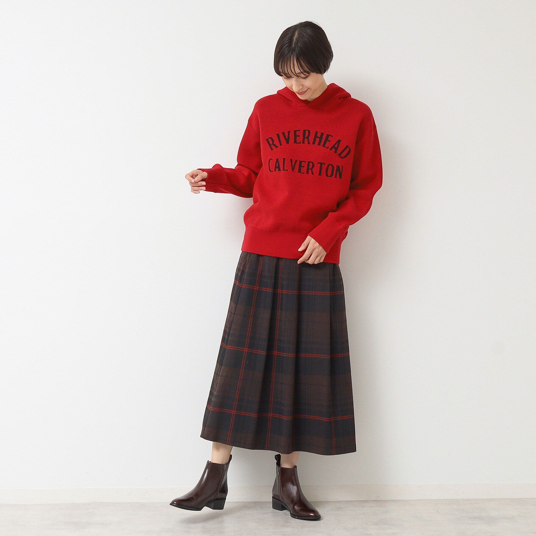 Dessin「【洗える】チェック柄タックプリーツスカート(XS~L)」|スカート|